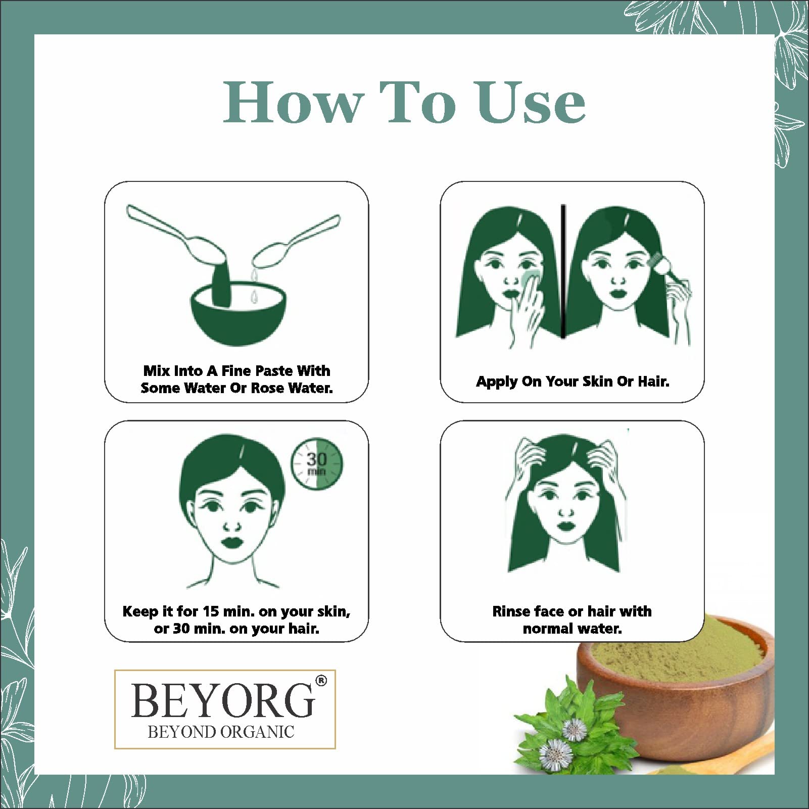 Bhringraj Powder (Eclipta Alba) - 100% Pure Ayurvedic Hair Growth Treatment for Men & Women | Natural Hair Care Solution for Thicker, Stronger Hair | Perfect for Daily Scalp Massage & Deep Conditioning Treatments