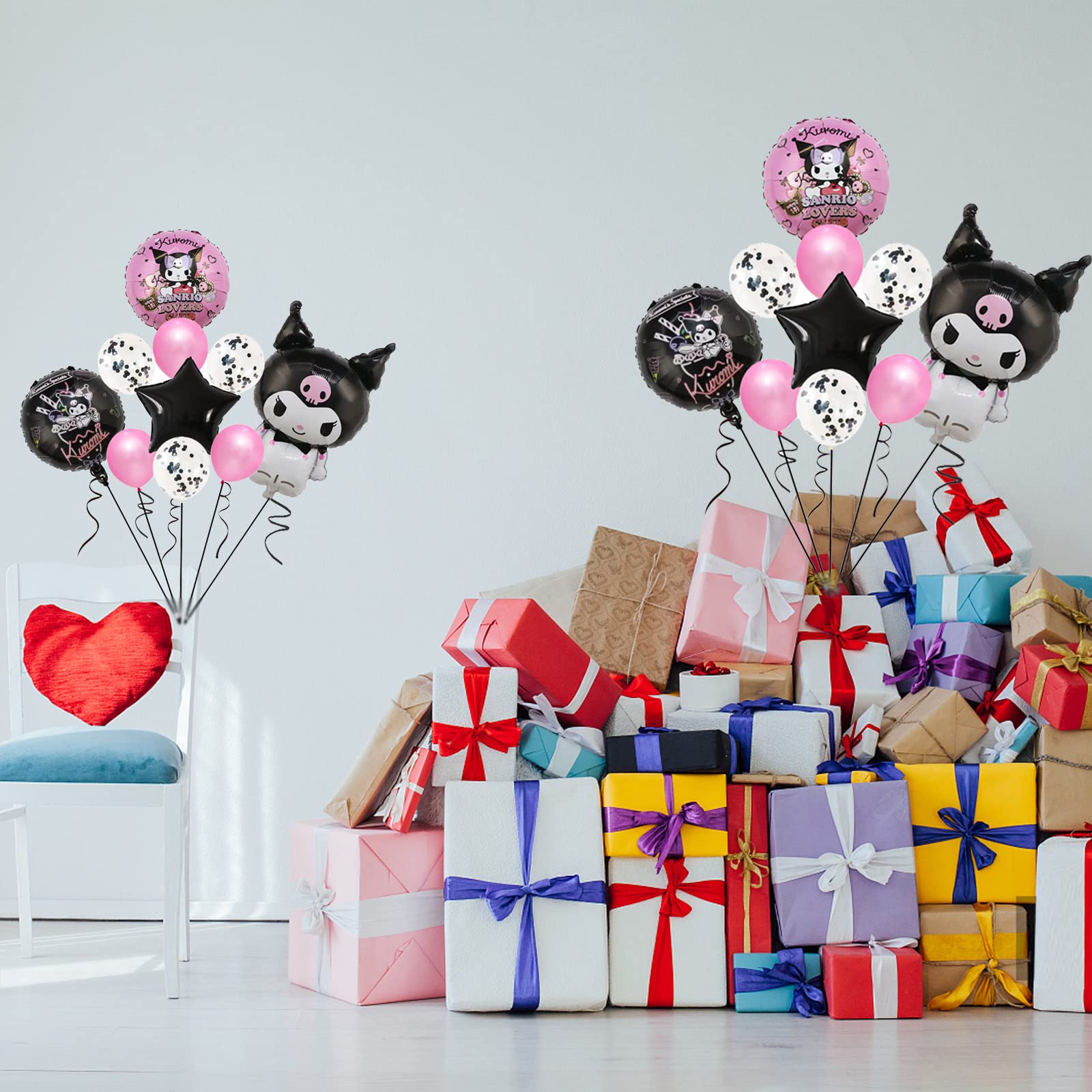 10Pcs Cute Anime Party Balloons - Double Sided Aluminum Film Balloons for Birthday Decorations, Kawaii Theme Party Supplies (LM-01) - Perfect for Anime Themed Parties, Baby Showers & Birthday Celebrations