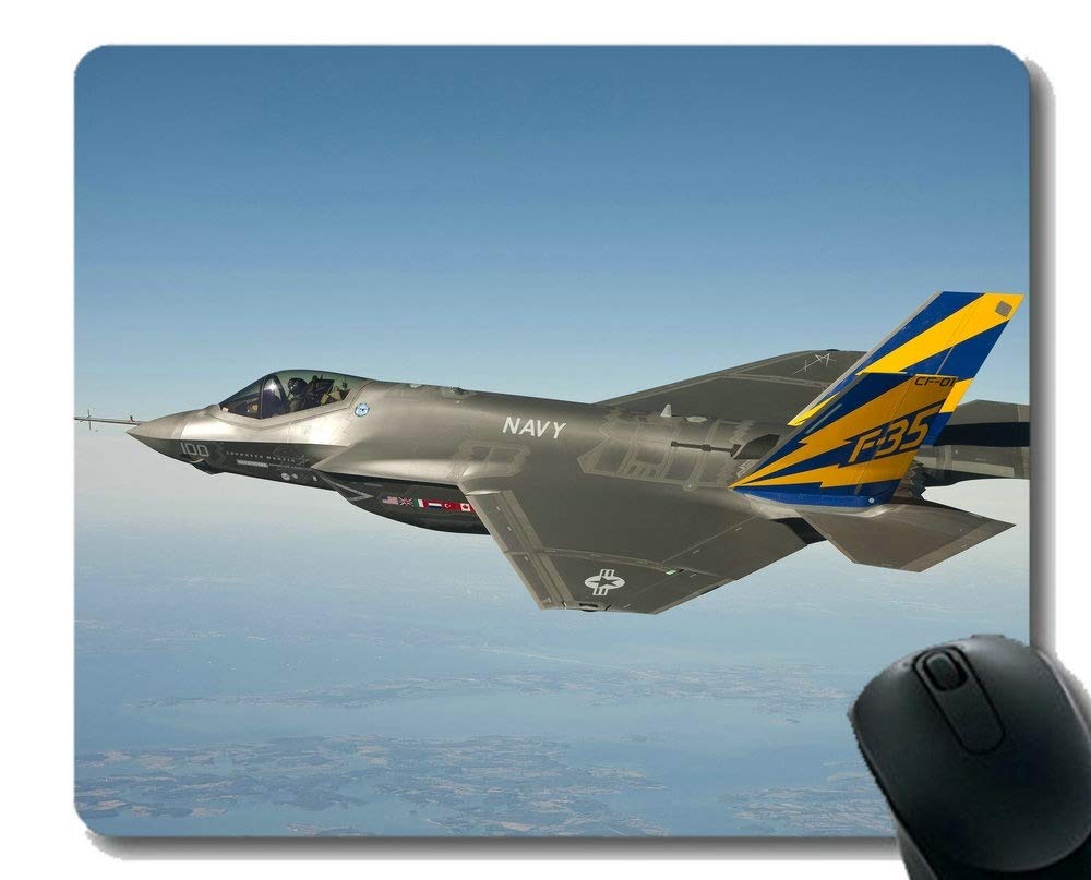 Custom F35 Jet Fighter Plane Mouse Pad - Non-Slip Gaming Mousepad for PC, Laptop, Office & Home Use - Perfect for Gamers, Designers & Aviation Enthusiasts