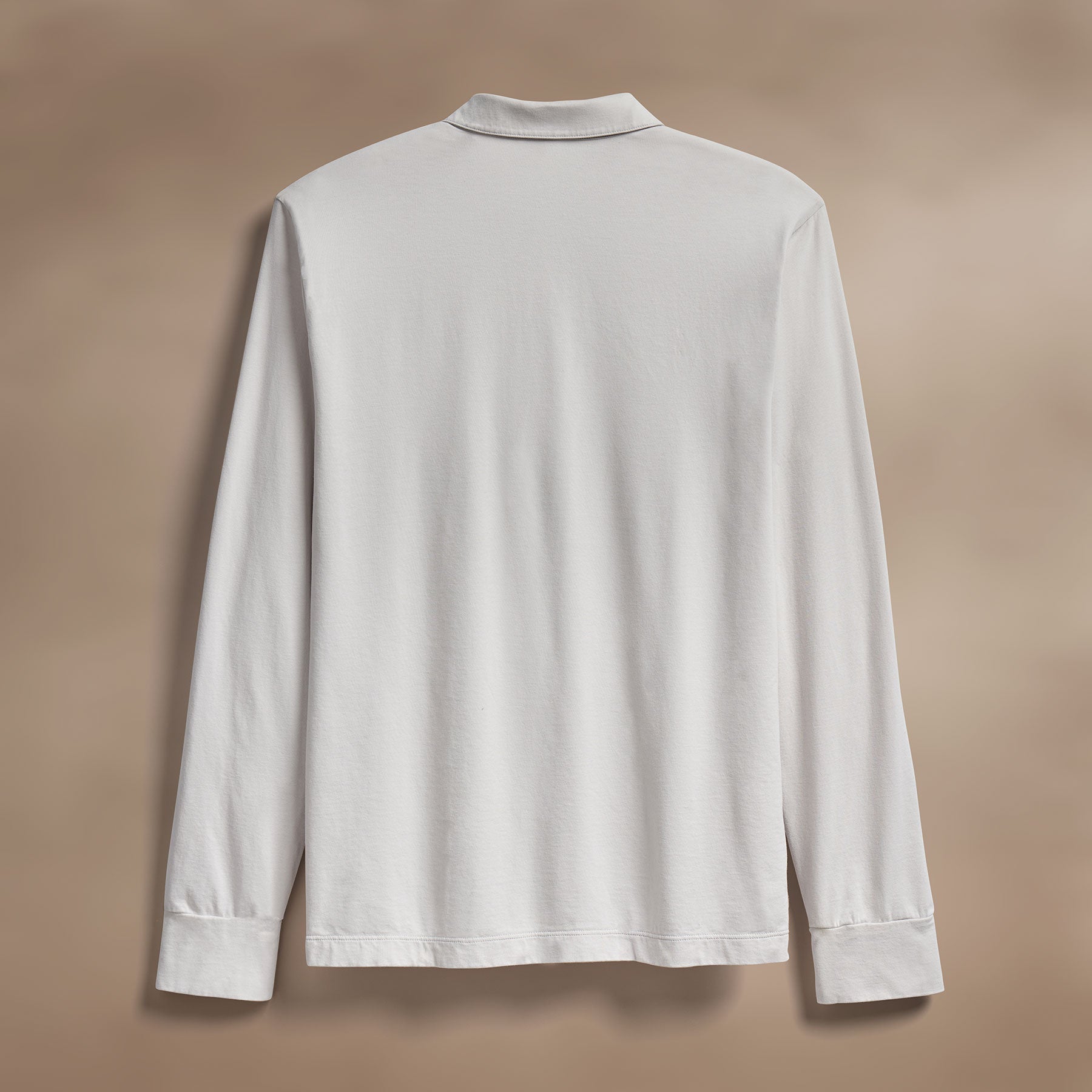 Premium Heavyweight Luxe Jersey Long Sleeve Polo Shirt for Men - Light Mist Color - Perfect for Business Casual, Golf & Everyday Wear