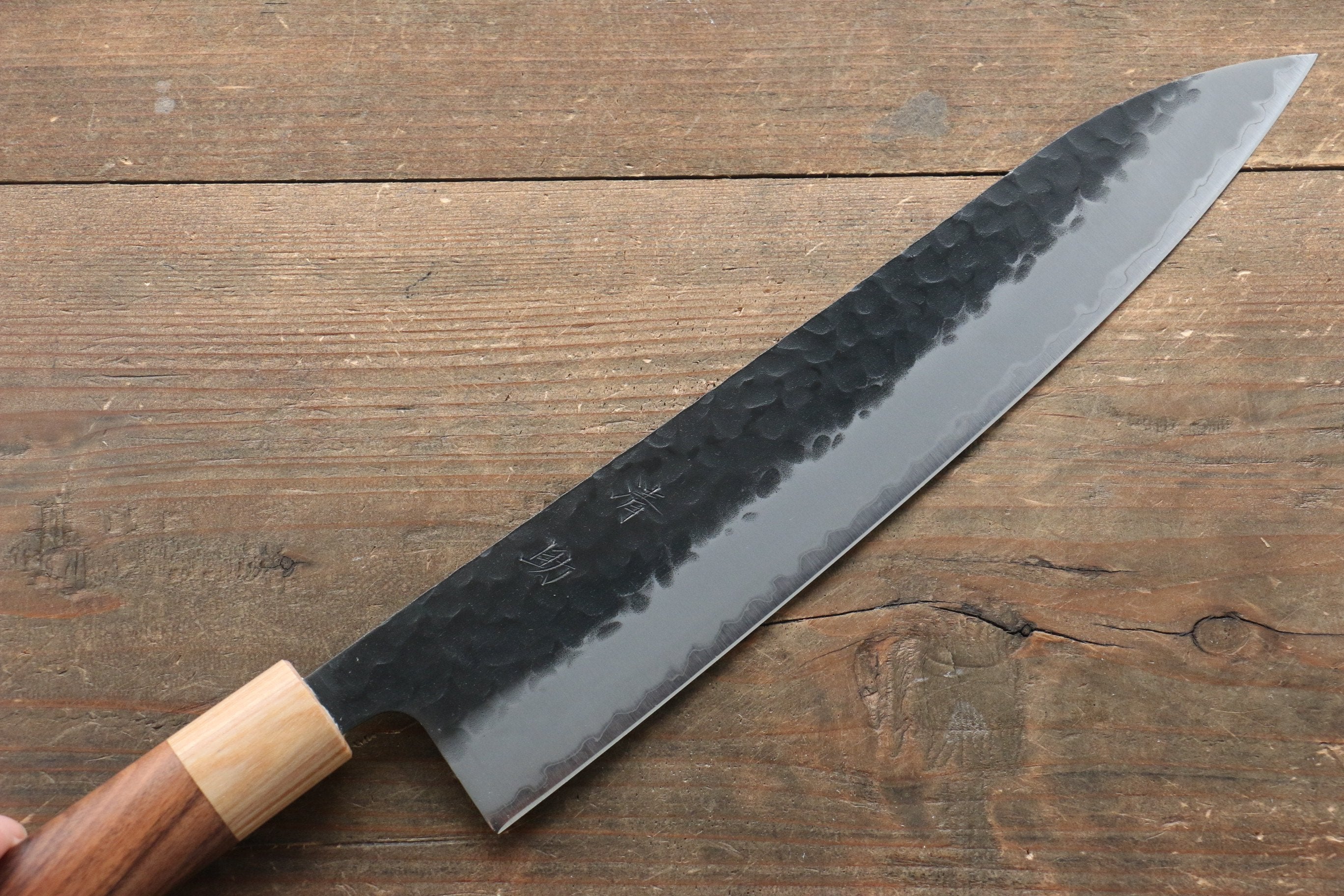 Premium Seisuke Kokubyaku Blue Super Hammered Gyuto 240mm Japanese Chef Knife with Morado Handle - Perfect for Sushi, Meat Slicing & Professional Kitchen Use