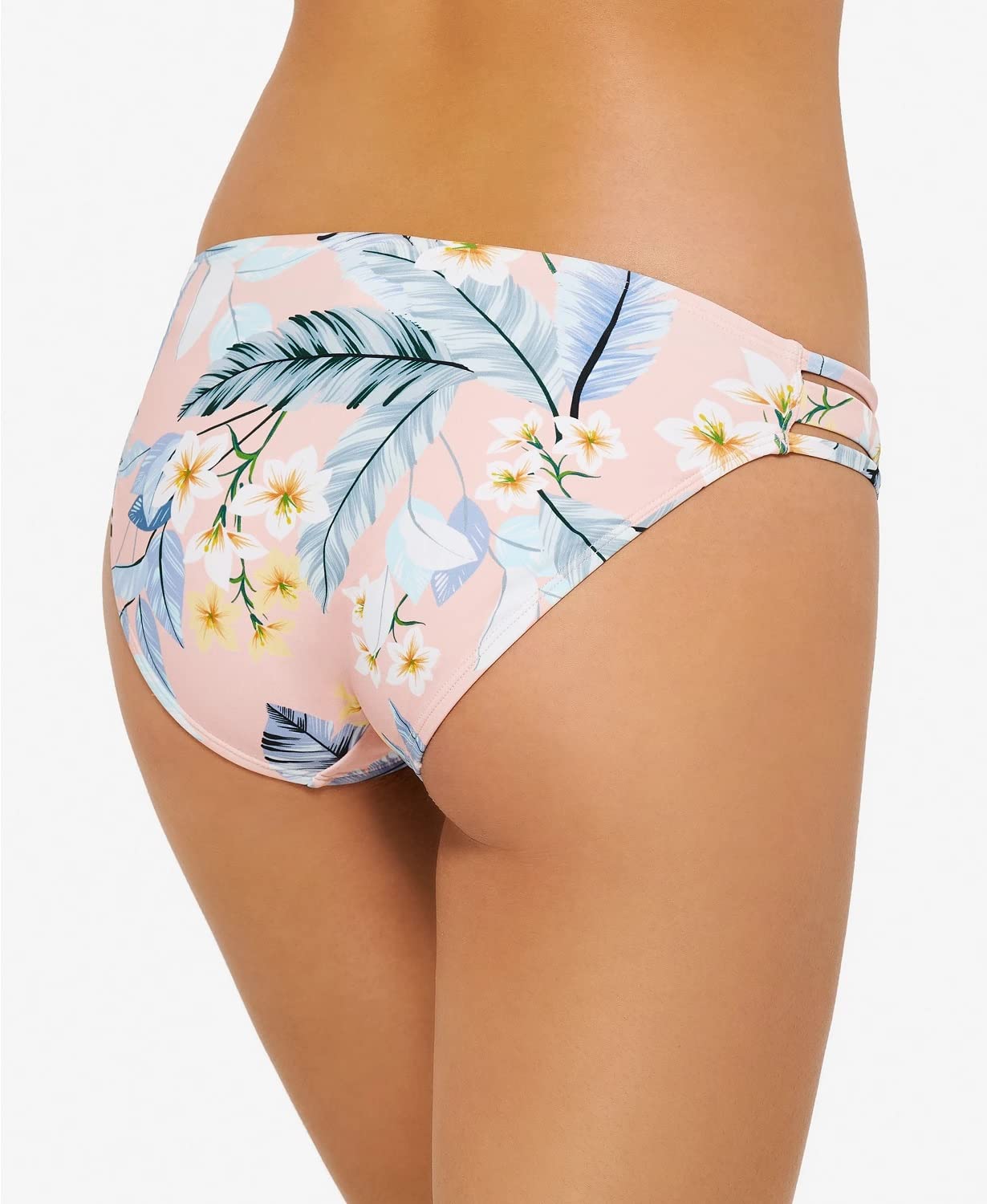 Floral Strappy Hipster Bikini for Juniors - Medium Size, Pink | Perfect for Beach Vacations, Pool Parties & Summer Getaways