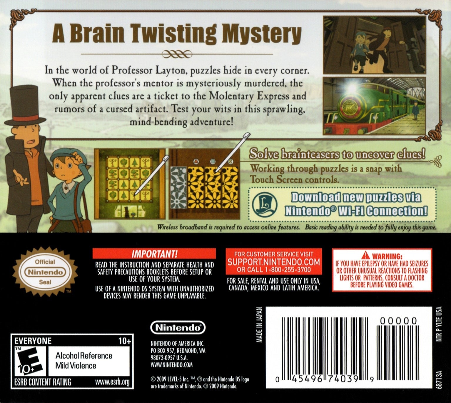 Professor Layton and the Diabolical Box - Nintendo DS Puzzle Adventure Game - Solve Mysteries & Brain Teasers - Perfect for Travel & Family Game Nights
