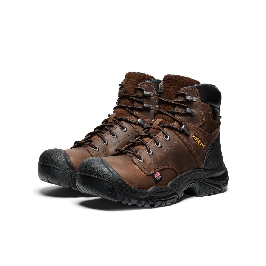 Men's Mt Vernon II 6-Inch Waterproof Steel Toe Work Boots - Dark Earth/Black | Durable Safety Shoes for Construction, Hiking & Outdoor Work