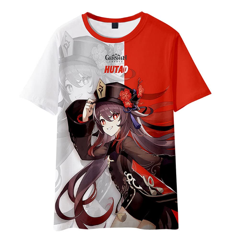 MayMaxPlay Genshin Impact T-Shirt - Short Sleeve Anime Cosplay Costume for Venti & Klee Fans | Casual Gaming Tee for Conventions, Cosplay Events & Everyday Wear