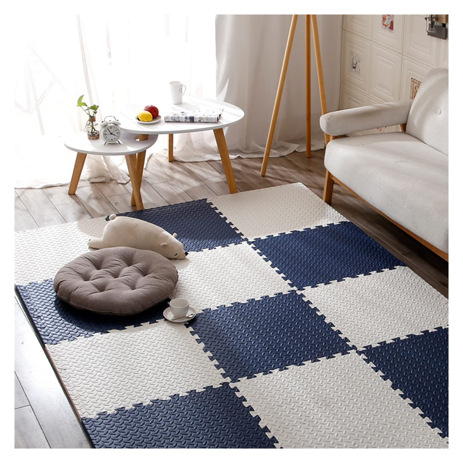 Premium Thick Interlocking Exercise Mats - 30pcs 30x30cm Cushioned Gym Floor Tiles for Home Workouts, Yoga & Fitness - Non-Slip Rubber Foam Flooring (Color A) - Ideal for Home Gyms, Playrooms & Exercise Areas