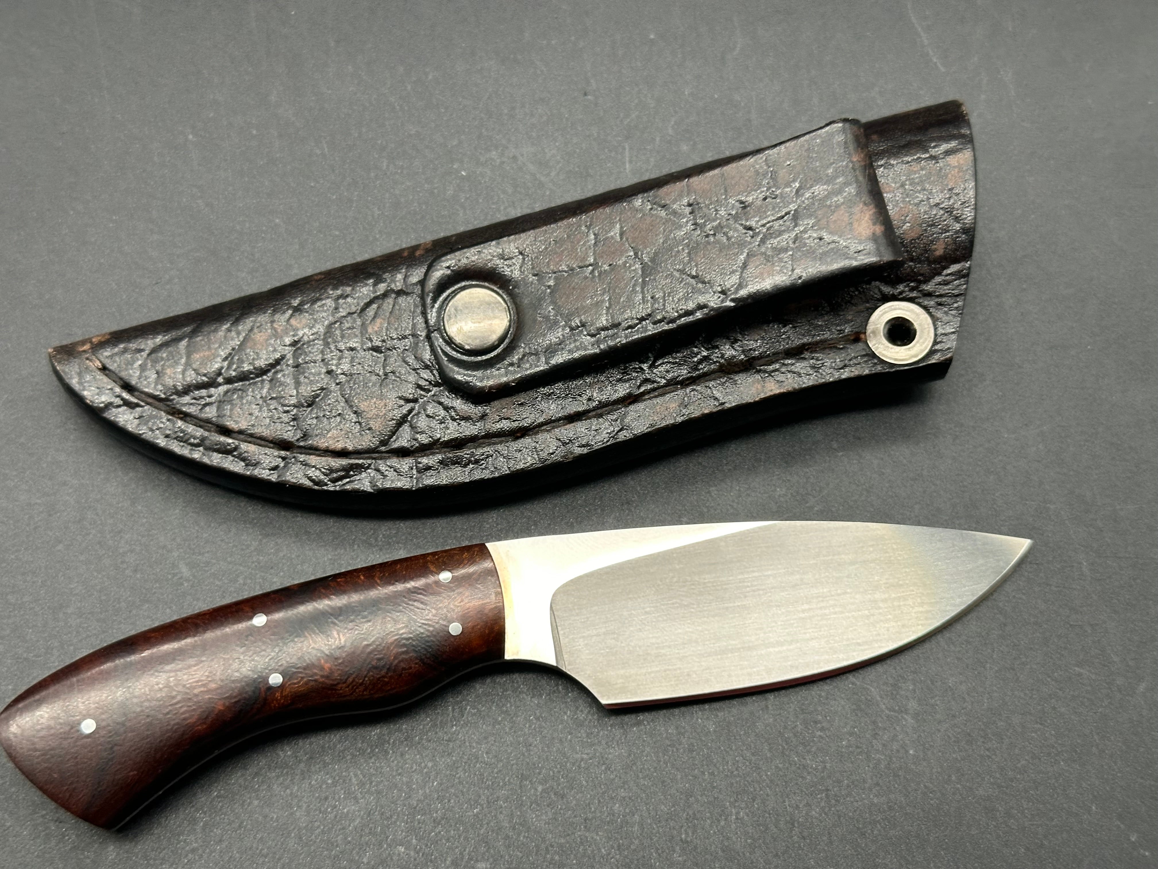 Arno Bernard Gecko Folding Knife - Premium Walnut Handle & Alligator Sheath - Perfect for Outdoor Adventures, Camping, and Everyday Carry (EDC)