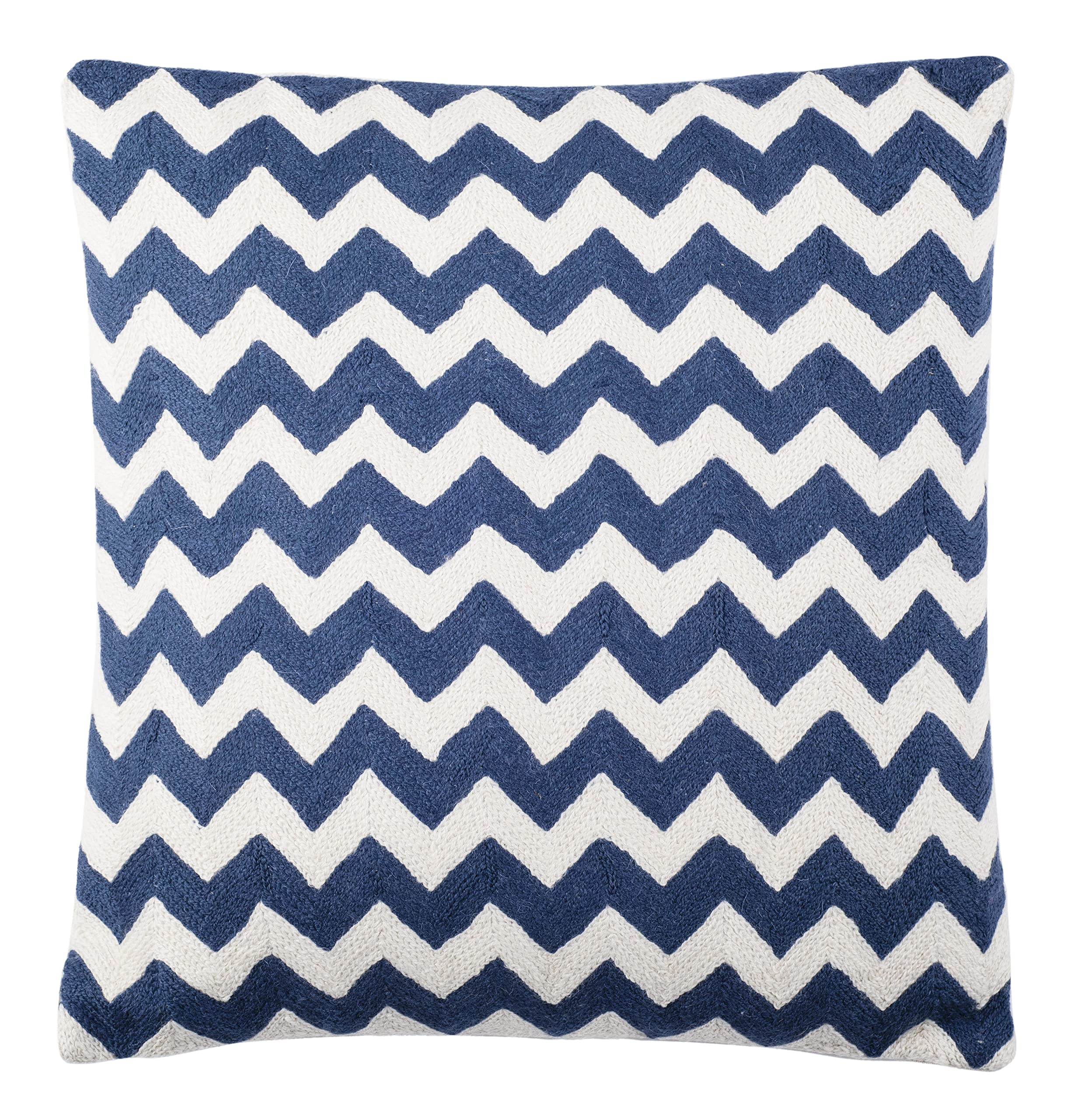 SAFAVIEH Striped Taelea Decorative Throw Pillows - Set of 2, 22-Inch Navy Blue Cushions for Sofa, Bed & Living Room Decor