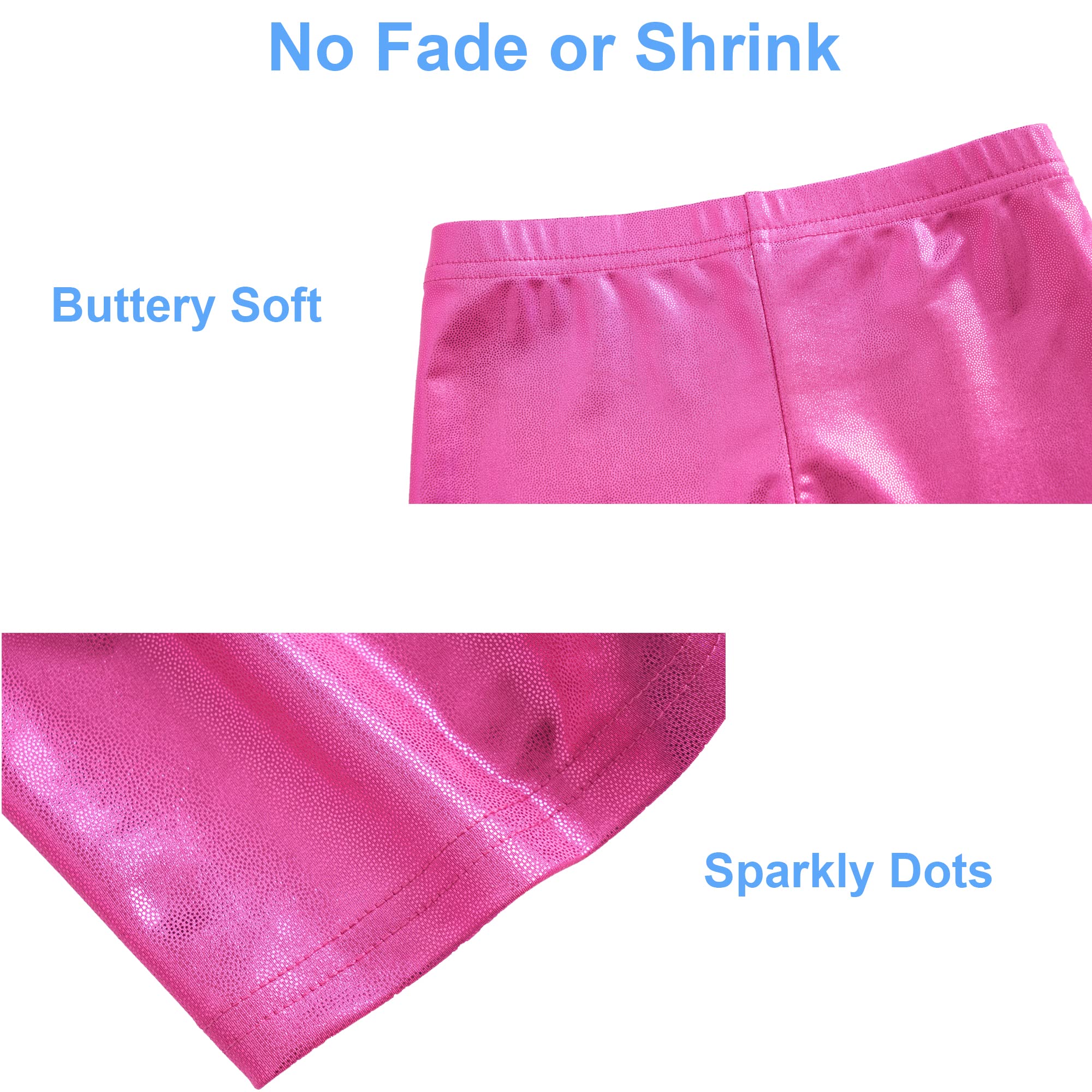 LUOUSE Girls Gymnastics Shorts - Sparkle Tumbling Dance Athletic Shorts for Kids | Perfect for Dance Class, Gymnastics Practice & Performance