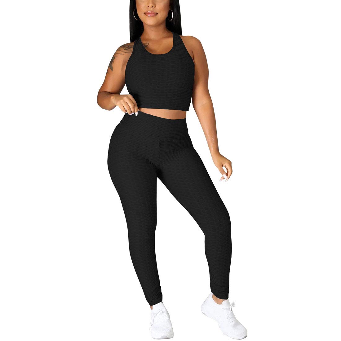 Nimsruc Women's 2-Piece Workout Sets - Sexy Summer Jogging Suits & Casual Bodycon Tracksuits for Gym, Running & Lounge Wear