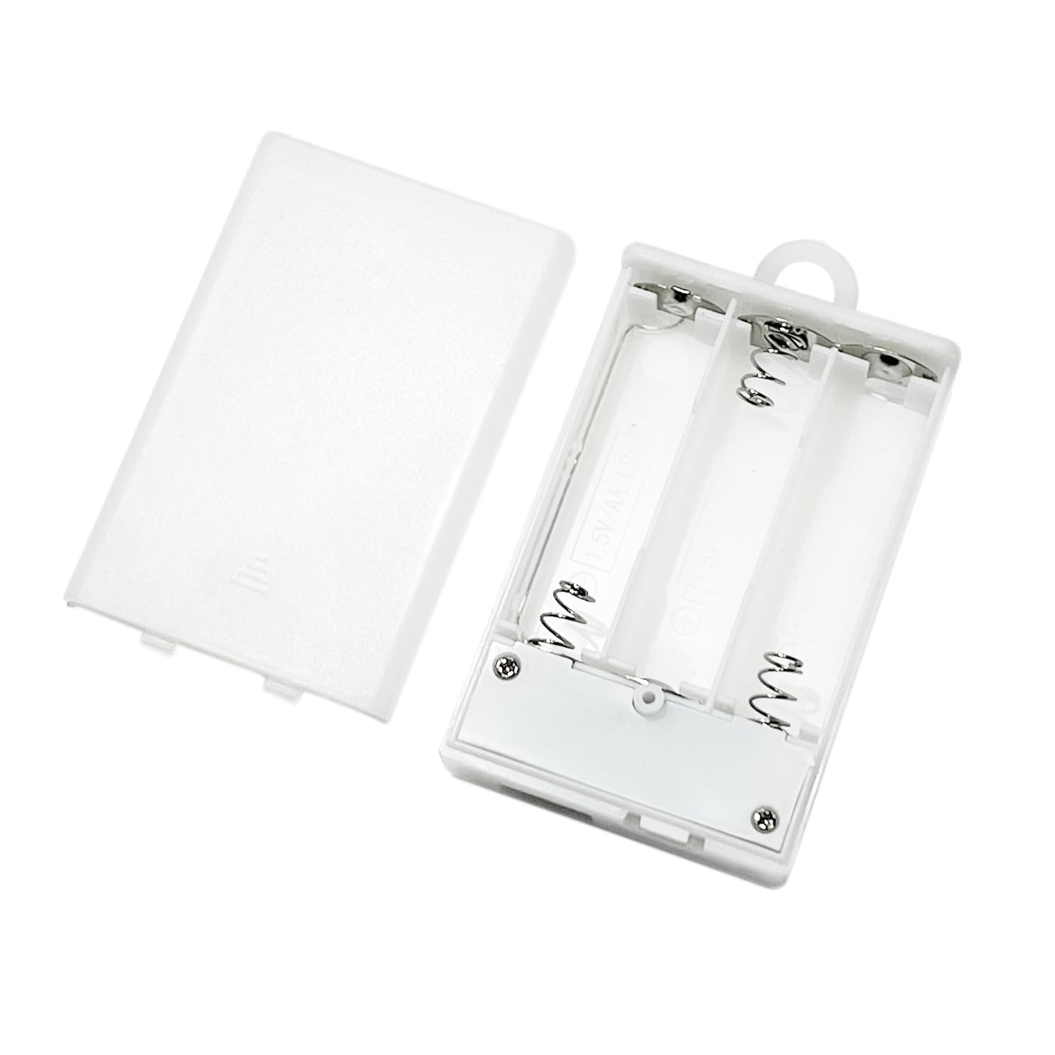3 AA Battery Case with USB Female Socket - White Battery Box Holder for 5V LED Strip Lights, Fairy String & Curtain Lights - Perfect for Christmas Decorations, DIY Lighting Projects & Home Party Decor