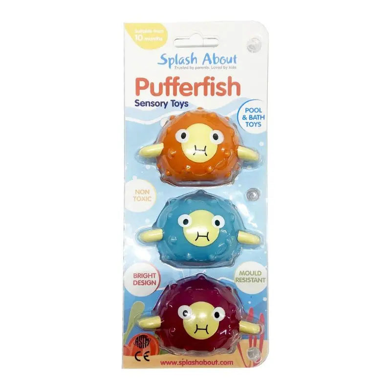 3 Pack Inflatable Pufferfish Pool Bath Toys for Kids - Fun Water Play & Swim Time for Toddlers & Children