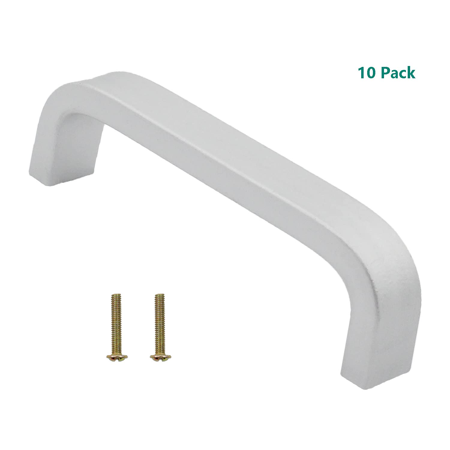 10 PCS Aluminum Alloy U-Shaped Pull Handles - Heavy Duty Cabinet & Drawer Hardware for Kitchen, Barn Doors & Furniture - Includes Mounting Screws - Perfect for Home Improvement & DIY Projects