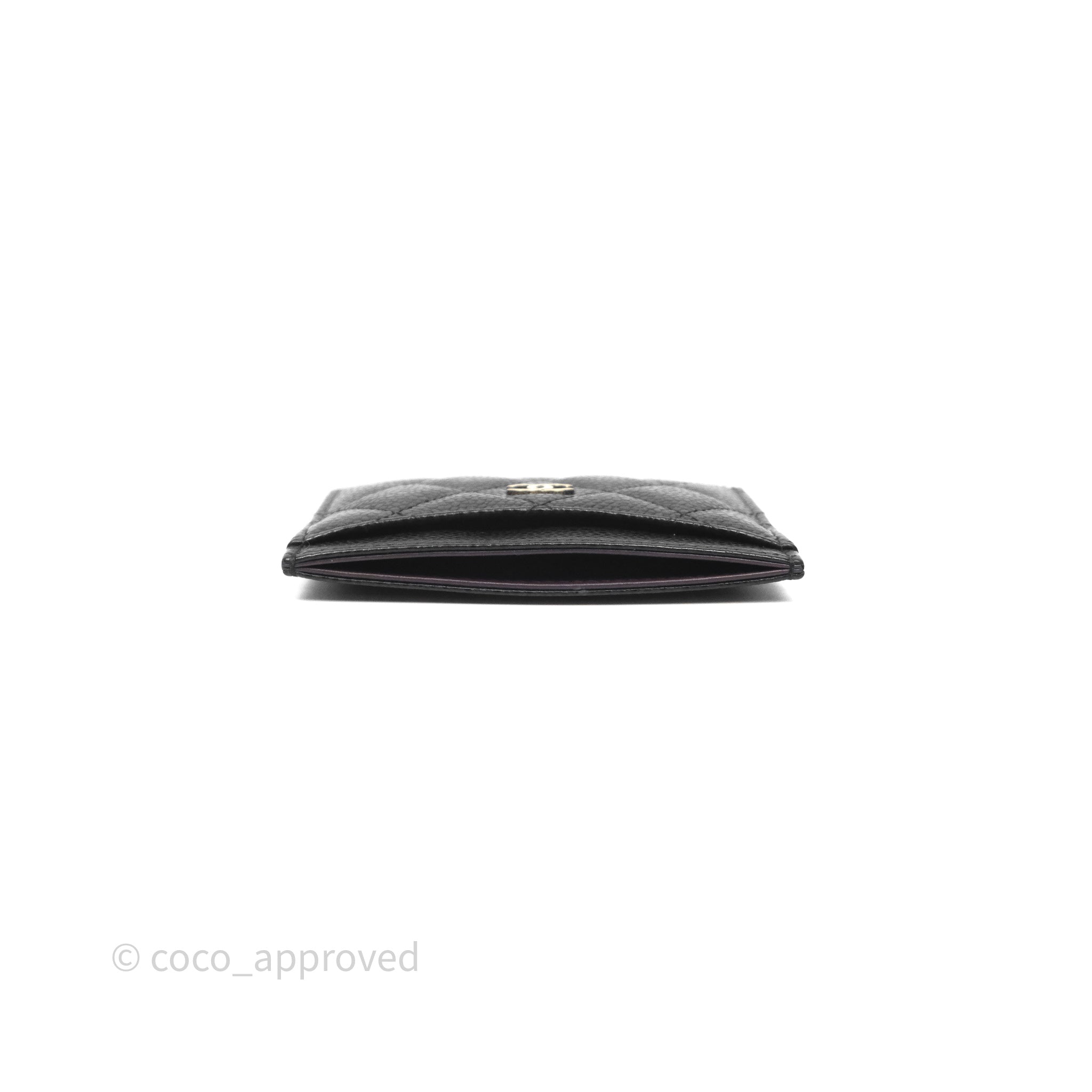 Chanel Classic Flat Card Holder in Black Caviar Leather with Gold Hardware - Luxury Wallet for Women, Perfect for Everyday Use & Gift Giving