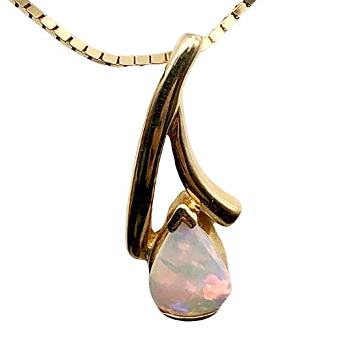 14K Gold Red and White Opal Fire Flash Pendant - Elegant Fine Jewelry for Women, Perfect for Gifts, Parties, and Special Occasions