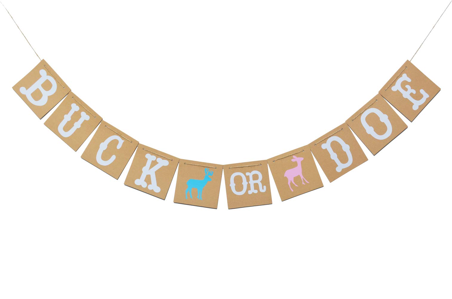 Qttier Buck or Doe Banner Garland - Gender Reveal Party Decorations for Baby Shower, Pregnancy Announcement & Nursery Decor | Perfect for Gender Reveal Parties, Baby Showers & Nursery Wall Decor