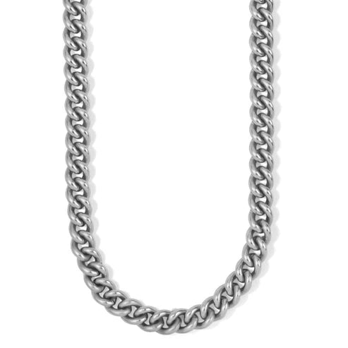 Brighton Ferrara Roma Silver Curb Chain Necklace for Women - Elegant Layering & Everyday Jewelry Gift