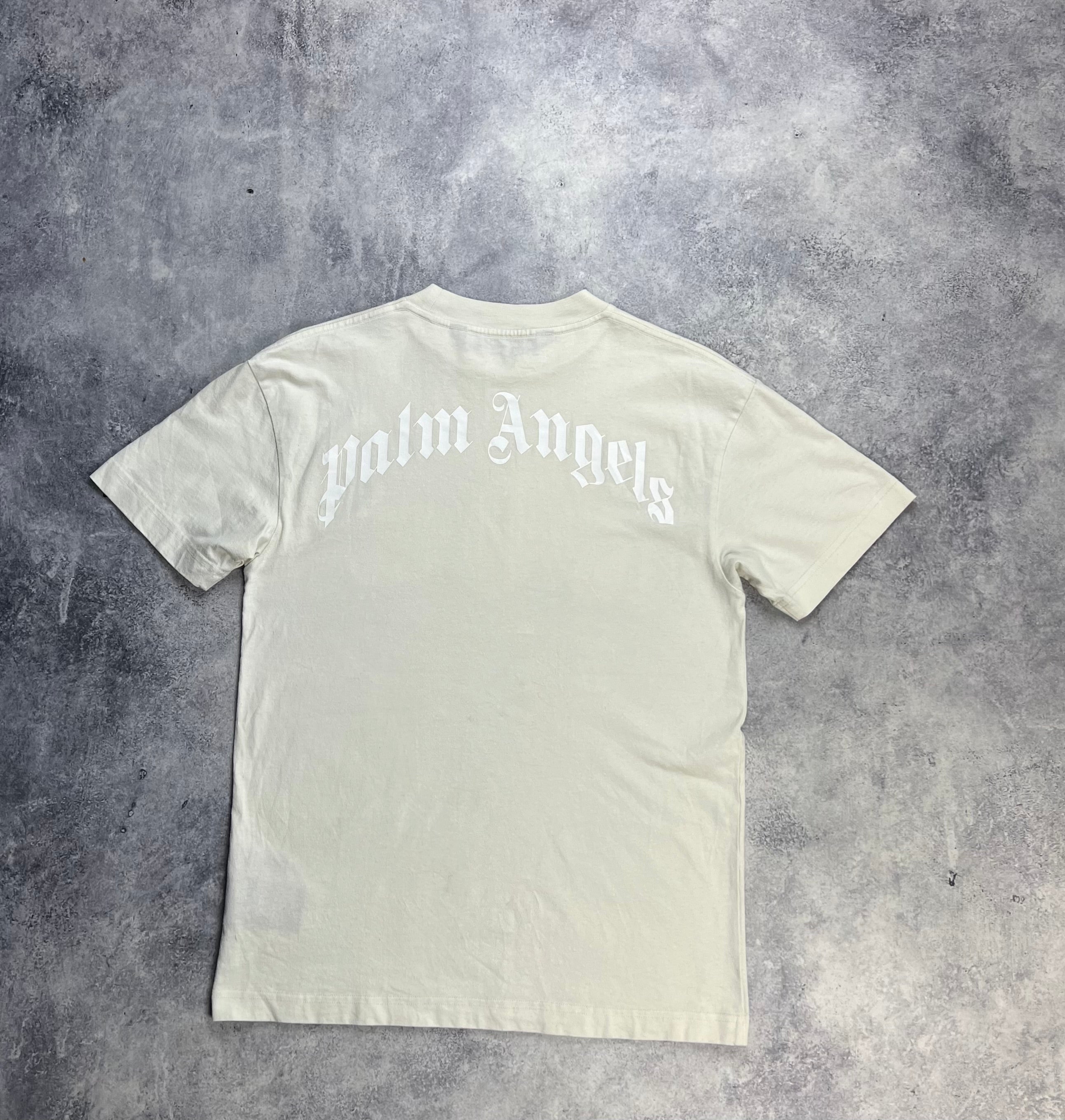 Palm Angels Cream Ice Bear Graphic T-Shirt - Men's Casual Short Sleeve Tee for Streetwear & Summer Outfits
