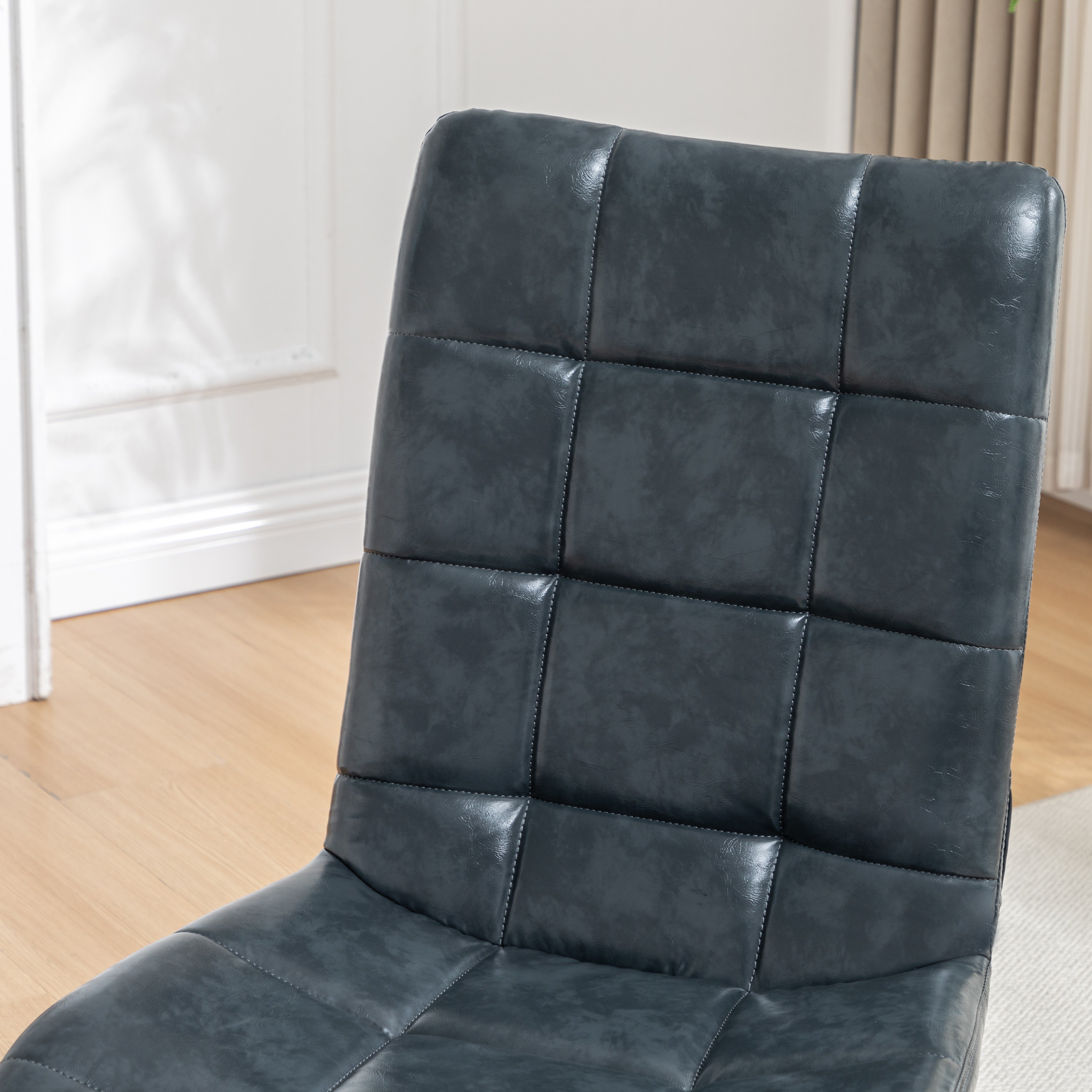 Roundhill Furniture Arlena Faux Leather Tufted Swivel Accent Chair - Modern Living Room Lounge Chair for Home Office, Reading Nook & Bedroom Decor