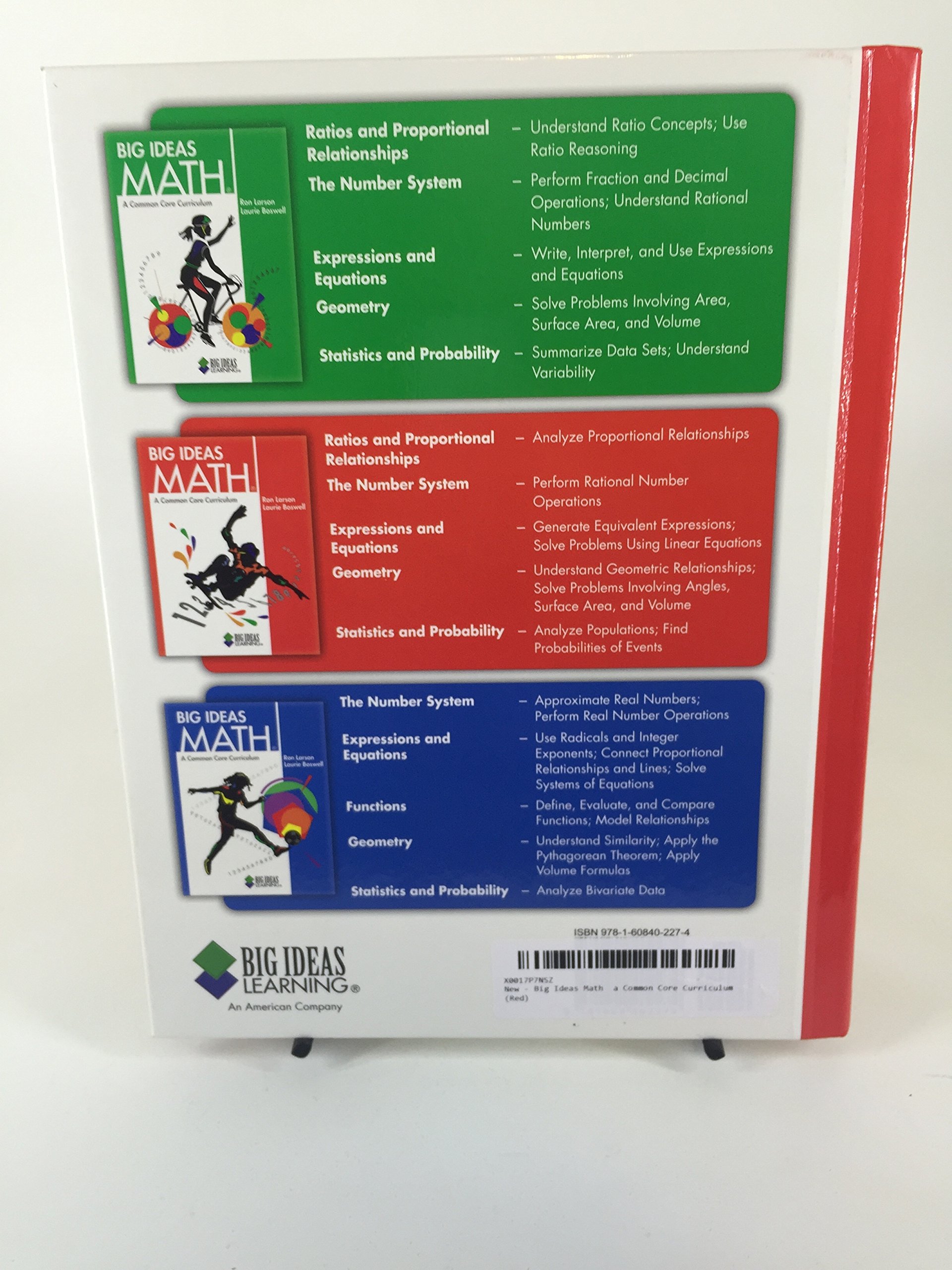 Big Ideas Math Common Core Curriculum (Red) - Middle School & High School Algebra Textbook for Students & Teachers