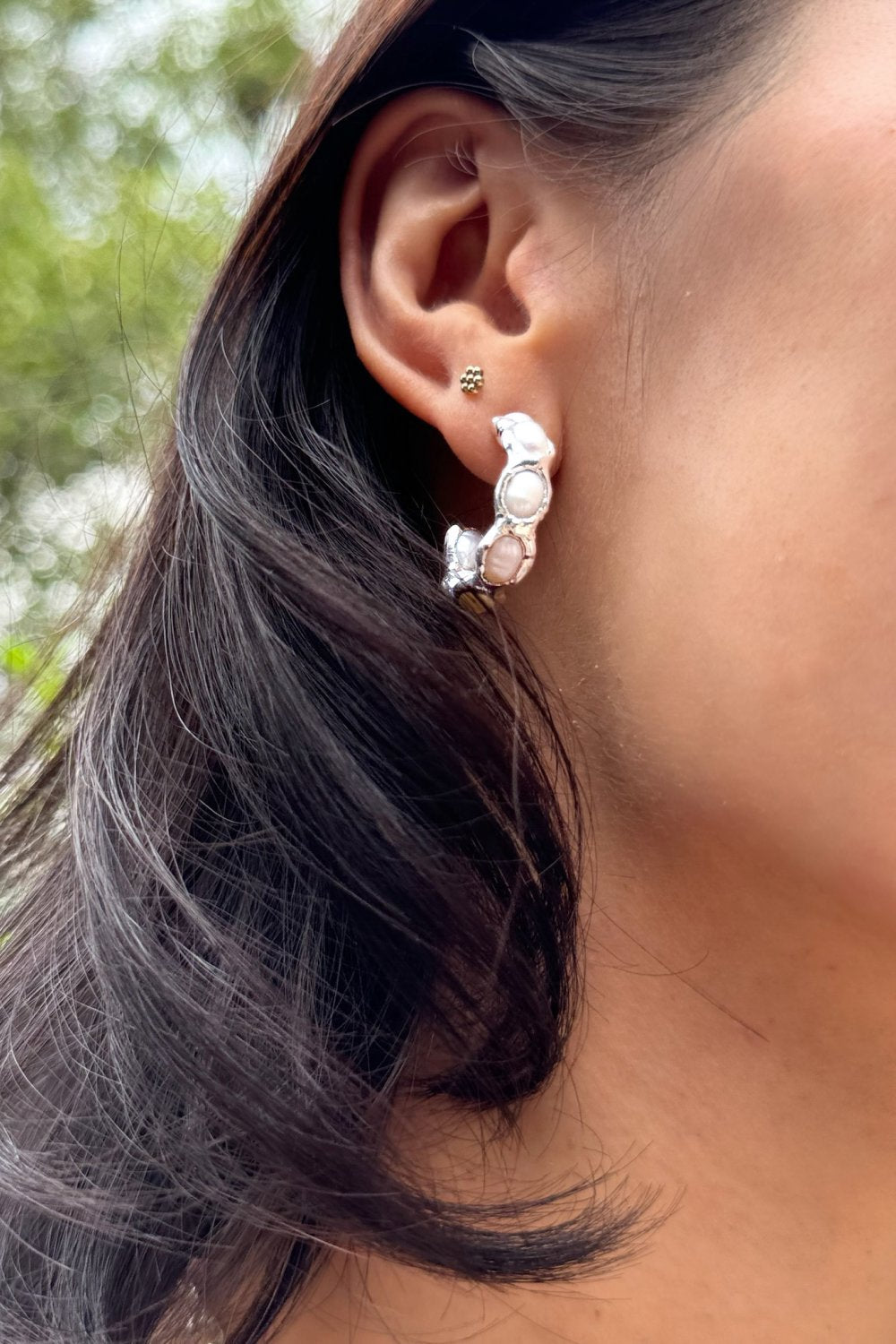 Silver Pearl Hoop Earrings for Women - Elegant & Timeless Jewelry for Parties, Weddings & Everyday Wear