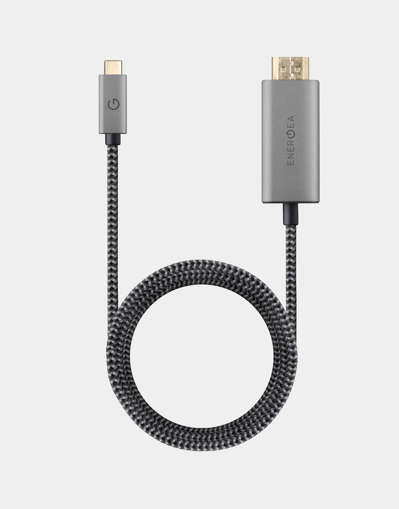 FibraTough USB C to HDMI Cable 2M/6.6ft 4K 60Hz High Speed Braided Cable for MacBook Pro/Air, iPad Pro, Samsung Galaxy - Perfect for Home Theater, Office Presentations & Gaming