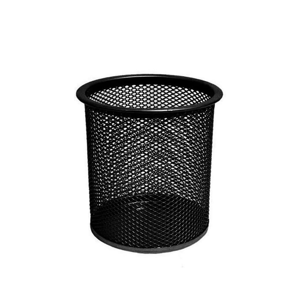 GRETD Round Iron Pencil Holder - Anti-Slip Desktop Pen Pot for Home, Office & School Stationery Storage (Black, One Size) - Perfect for Organizing Pens, Pencils & Art Supplies on Desks, Workstations & Study Tables