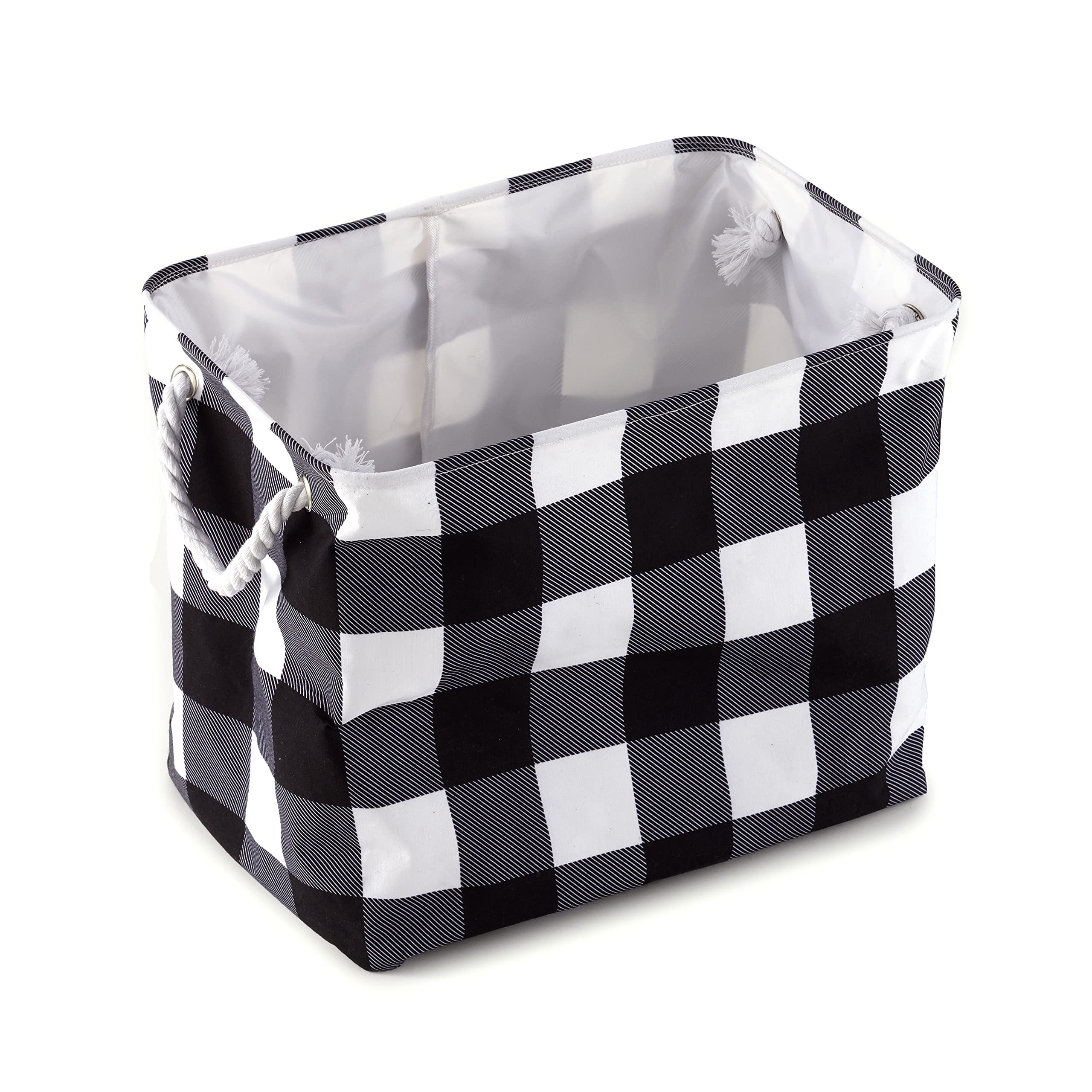 Buffalo Plaid Storage Cubes for Home Organization - Black and White Farmhouse Decor - Perfect for Closet, Nursery & Living Room Storage