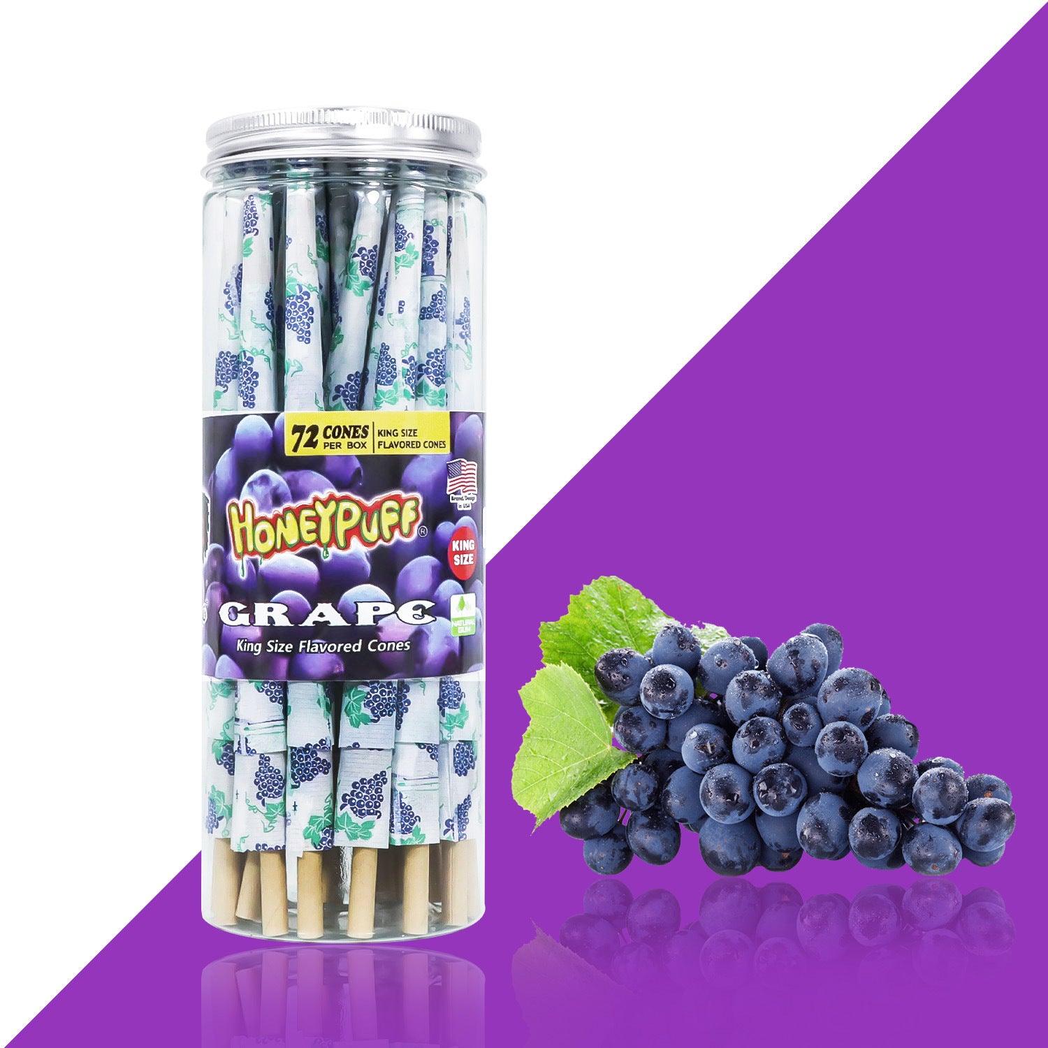 Honeypuff 110MM Classic Pre-Rolled Cones - 72 Fruit Flavored Rolling Papers for Smooth Smoking | Perfect for Herbal Blends, Tobacco & CBD Use at Home or Outdoors