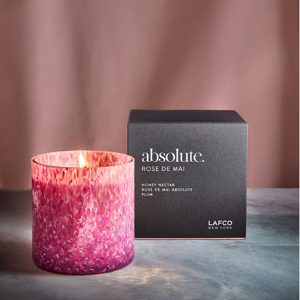Absolute Rose de Mai Scented Candle - Premium Luxury Home Fragrance for Relaxation, Spa & Romantic Ambience