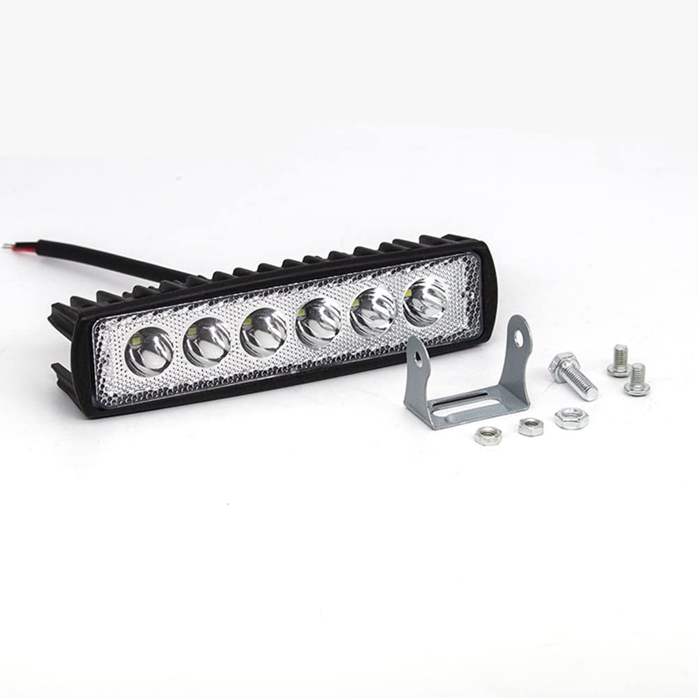 18W LED Work Spot Light Bar - 9-30V DC Motorcycle Spot Light with 6 LEDs - PC Mirror Fog Lamp for Car, Truck, Boat, SUV, ATV - ABS Inspection Light for Offroad & Emergency Use - Perfect for Night Driving, Camping, and Vehicle Maintenance