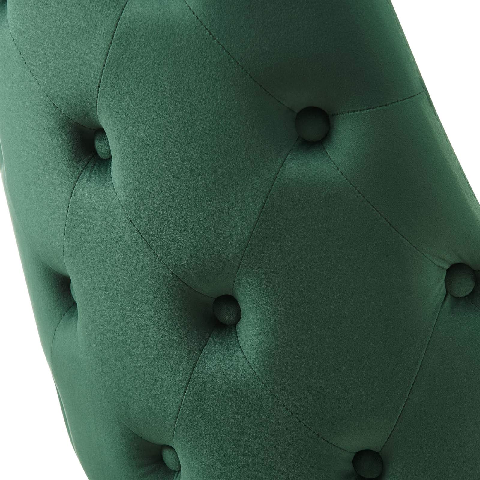 Modway Adorn Tufted Performance Velvet Dining Chairs Set of 2 - Green Velvet Upholstered Side Chairs for Dining Room, Kitchen, or Office - Comfortable & Stylish Accent Seating
