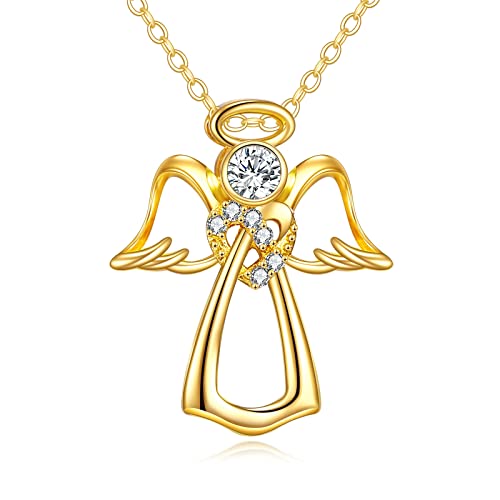 14K Yellow Gold Angel Necklace