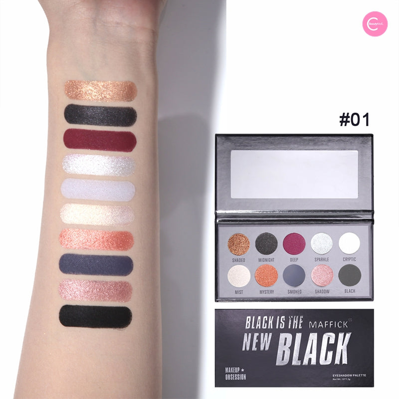 MAFFICK 10 Color Professional Eyeshadow Palette - Highly Pigmented, Long Lasting Makeup for Day & Night Looks - Perfect for Parties, Weddings & Everyday Wear