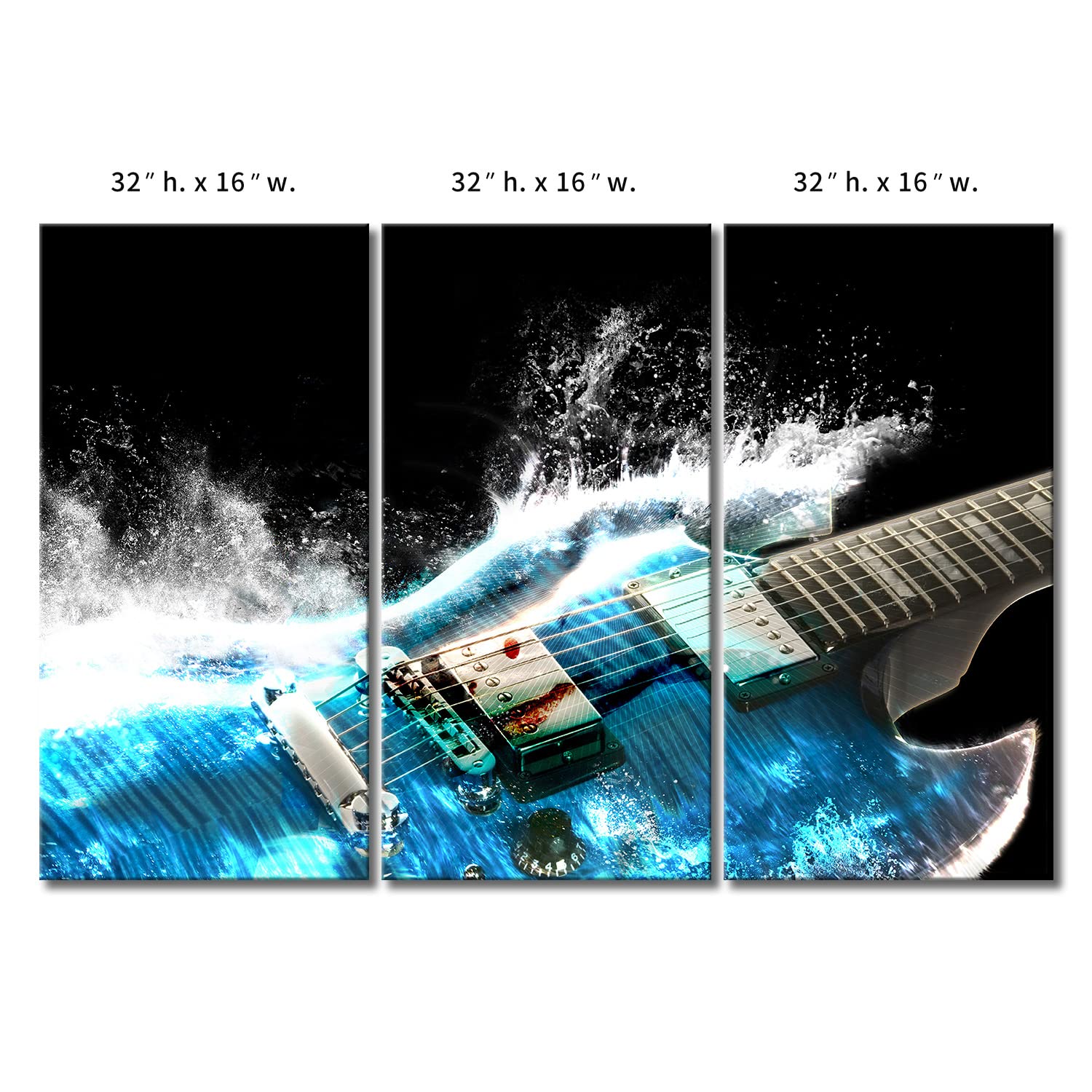Guitar Wall Art Canvas Print - Music Room Decor, Studio Wall Painting, Musical Picture for Living Room & Kitchen - Perfect for Home, Office & Gift Giving