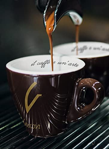 V Vescovi Espresso Intenso - Premium Italian Ground Coffee, Medium Roast for Moka & Espresso Machines | 16 Bags | Rich Aroma for Home Brewing & Cafes