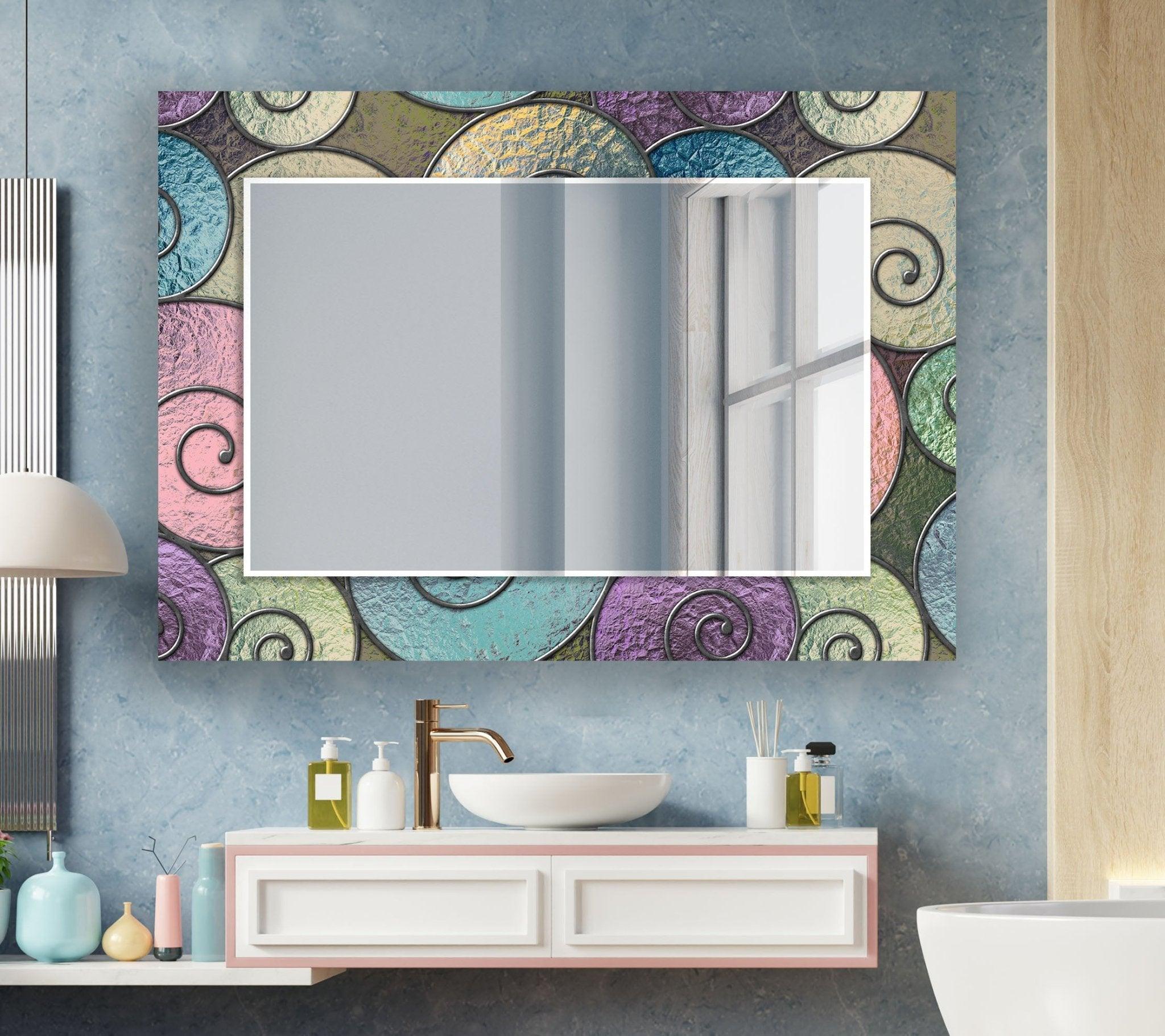 Abstract Spiral Wall Mirrors - Modern Decorative Round Mirror for Living Room, Bedroom, Entryway - Unique Home Decor & Stylish Interior Design Accent