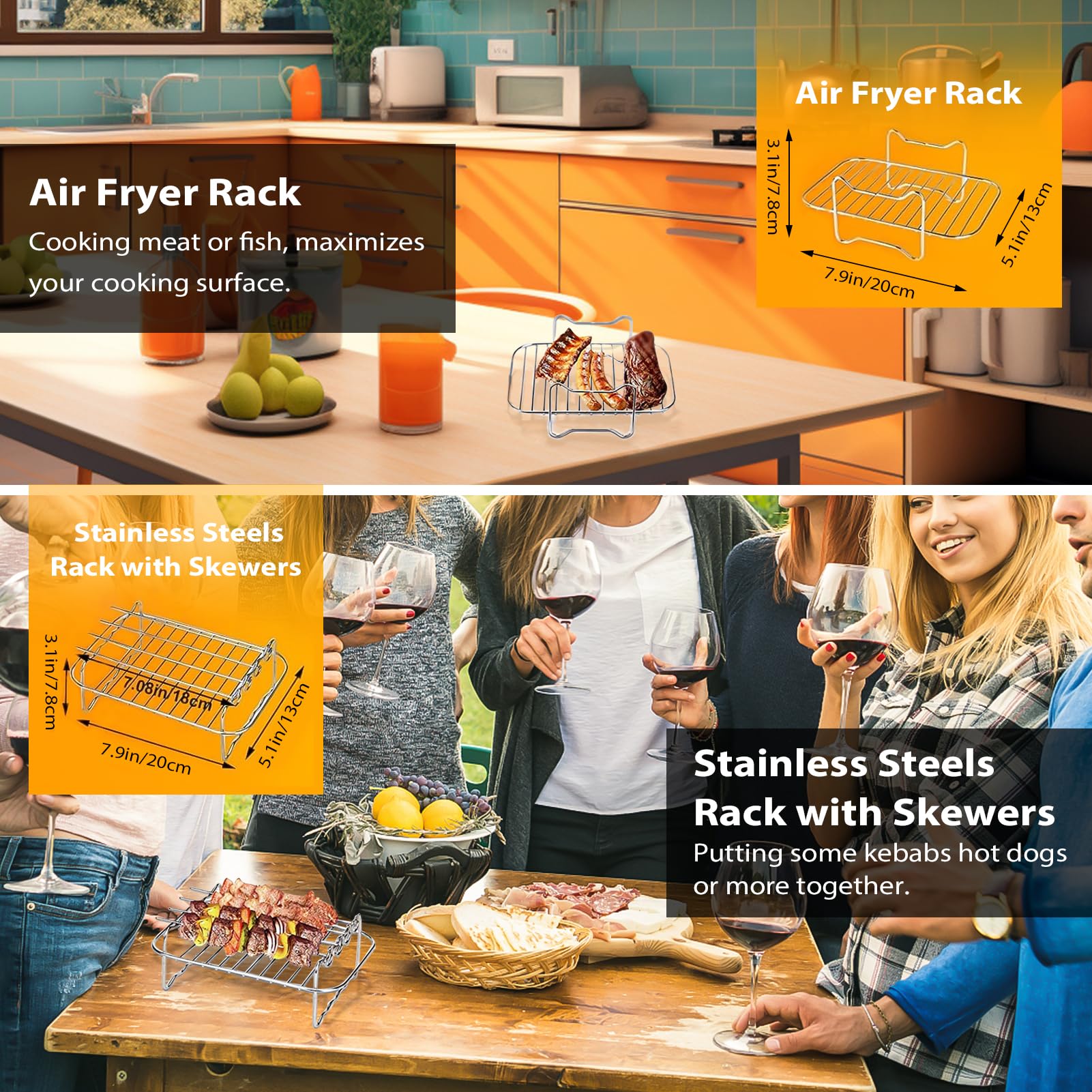 7-Piece Ninja Air Fryer Accessories Kit for AF400UK, AF300UK & Tower T17088 - Includes 8.46