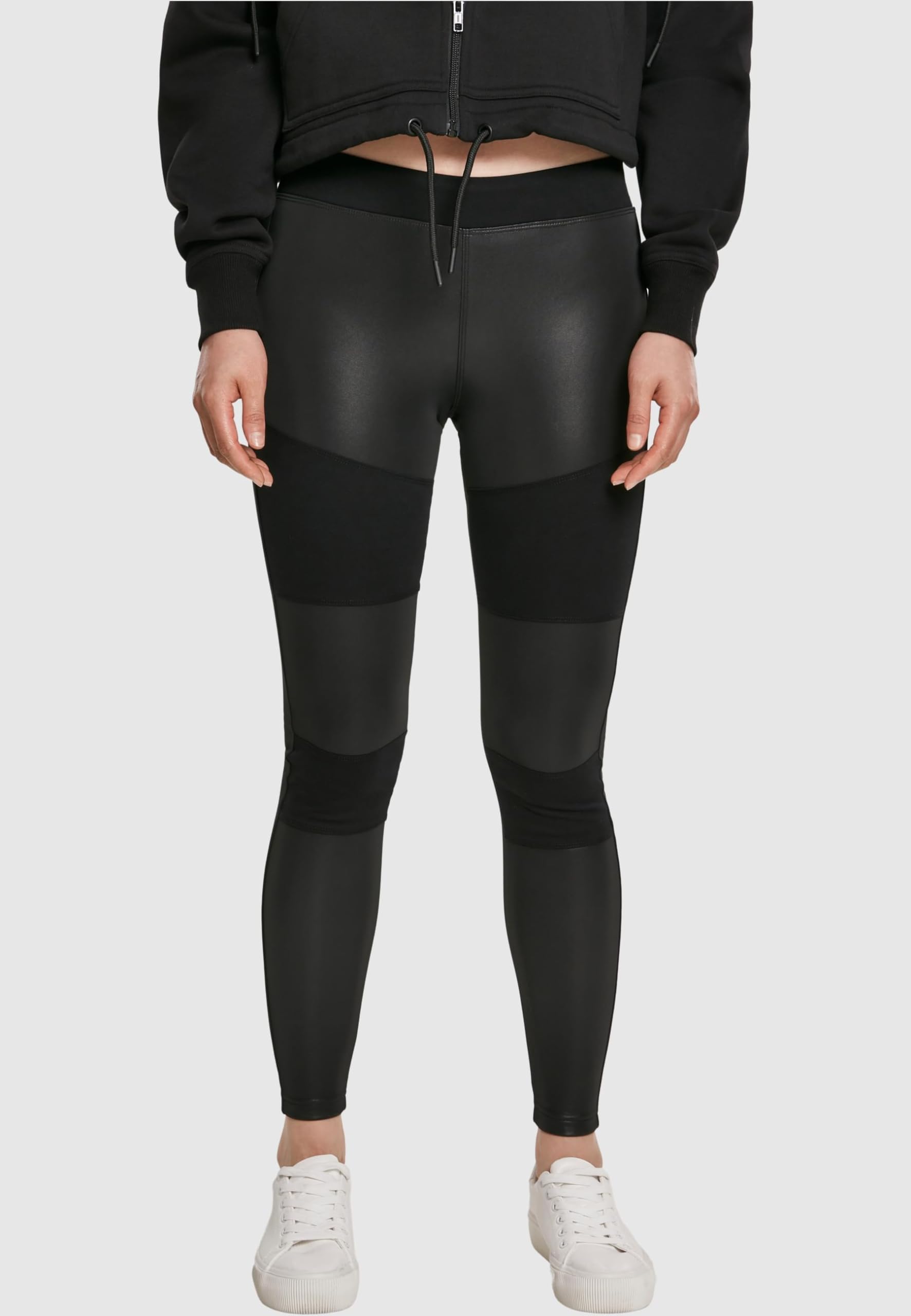 Urban Classics Women's Faux Leather High-Waisted Tech Leggings - Stylish & Comfortable for Yoga, Workouts & Everyday Wear