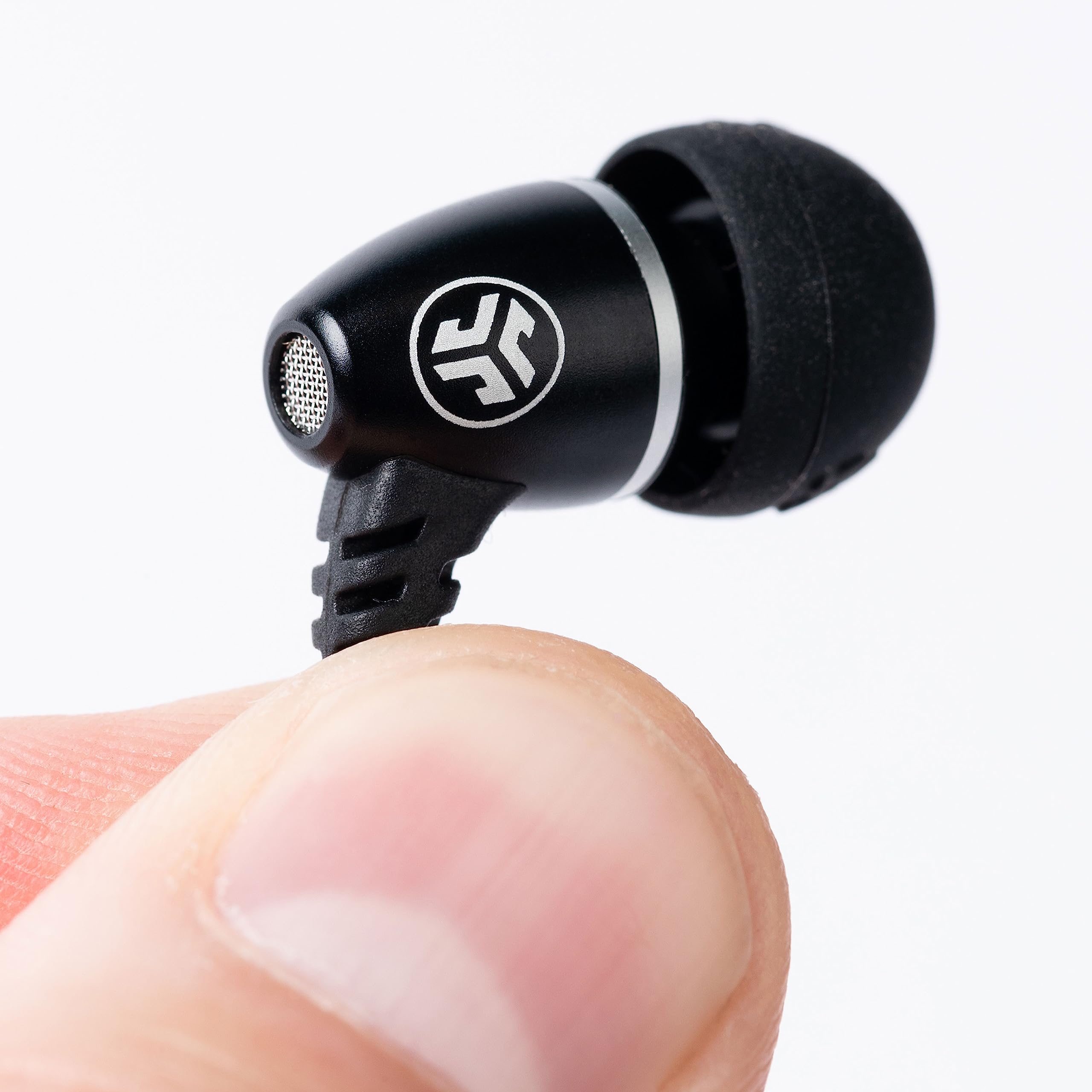 JLab J6MS JBuds Single Earbud - Stereo to Mono In-Ear Headset with Enterprise Mic & 3.5mm Jack (Black) | Perfect for Call Centers, Office Work & Single-Ear Listening