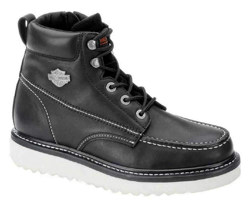Harley-Davidson Men's Beau Leather Motorcycle Boots - Stylish Casual Wedge Sole for Riding & Everyday Wear - Perfect for Bikers, Cruising & Outdoor Adventures
