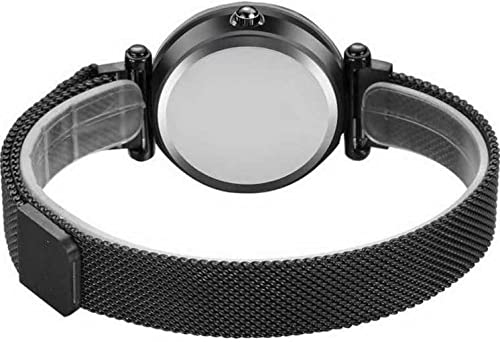 RUSTET Analog Black Dial Magnetic Watch with Gift Bracelet for Women & Girls (3-Piece Set) - Perfect for Everyday Wear, Fashion Accessories & Gift Giving