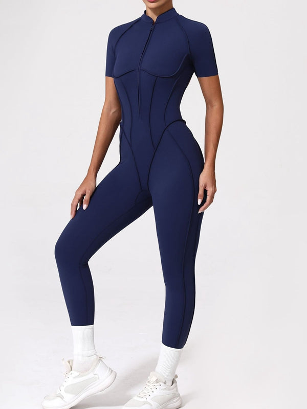 ZASUWA Women's Sexy Backless Zipper Scrunch Bum Jumpsuit - Stretchy Bodycon Romper for Clubwear, Night Out & Date Night