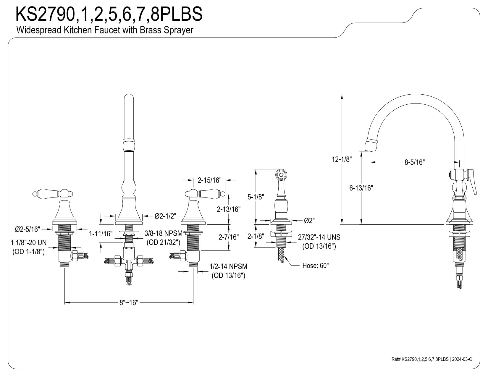 Kingston Brass KS2798PLBS Governor 8-1/4