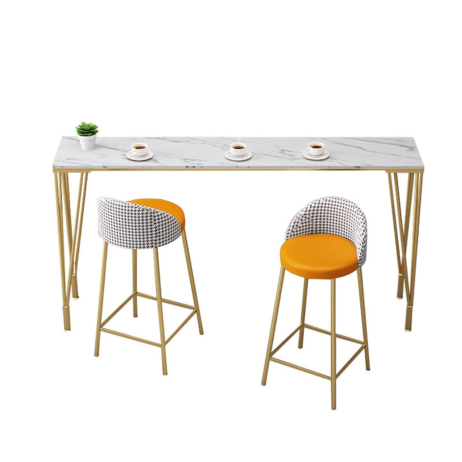 QTBH Long Bar Table Console Desk - Narrow Wall-Mounted High Table for Home, Balcony, Living Room | Perfect for Dining, Entertaining & Small Spaces (Chairs Not Included)