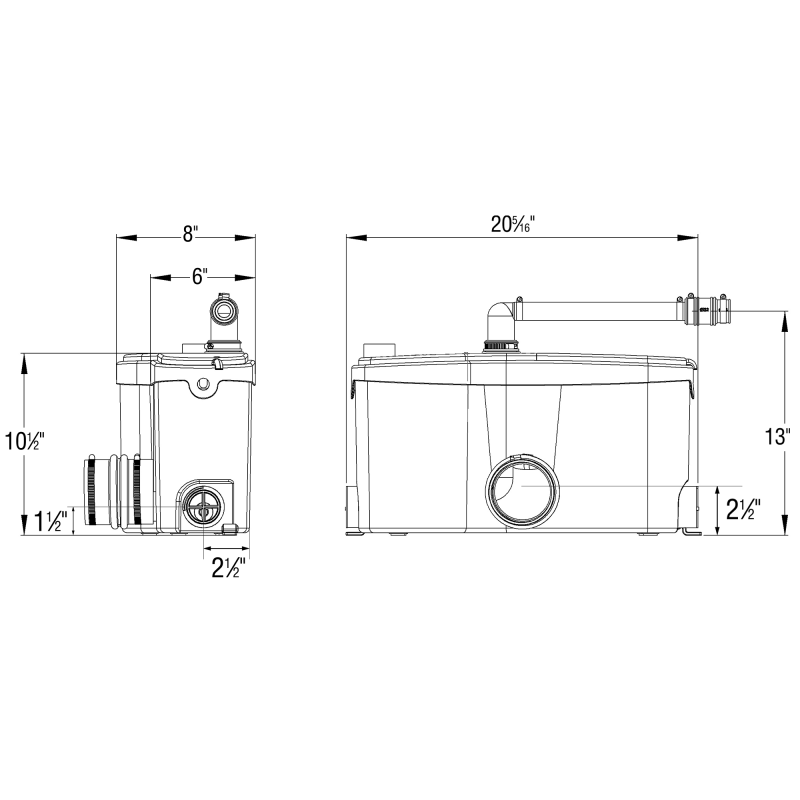 Saniflo 014 Sanigrind Pro Macerator Pump - Upflush Toilet System for Basement, Garage & RV - Quiet Grinding Technology for Efficient Waste Removal