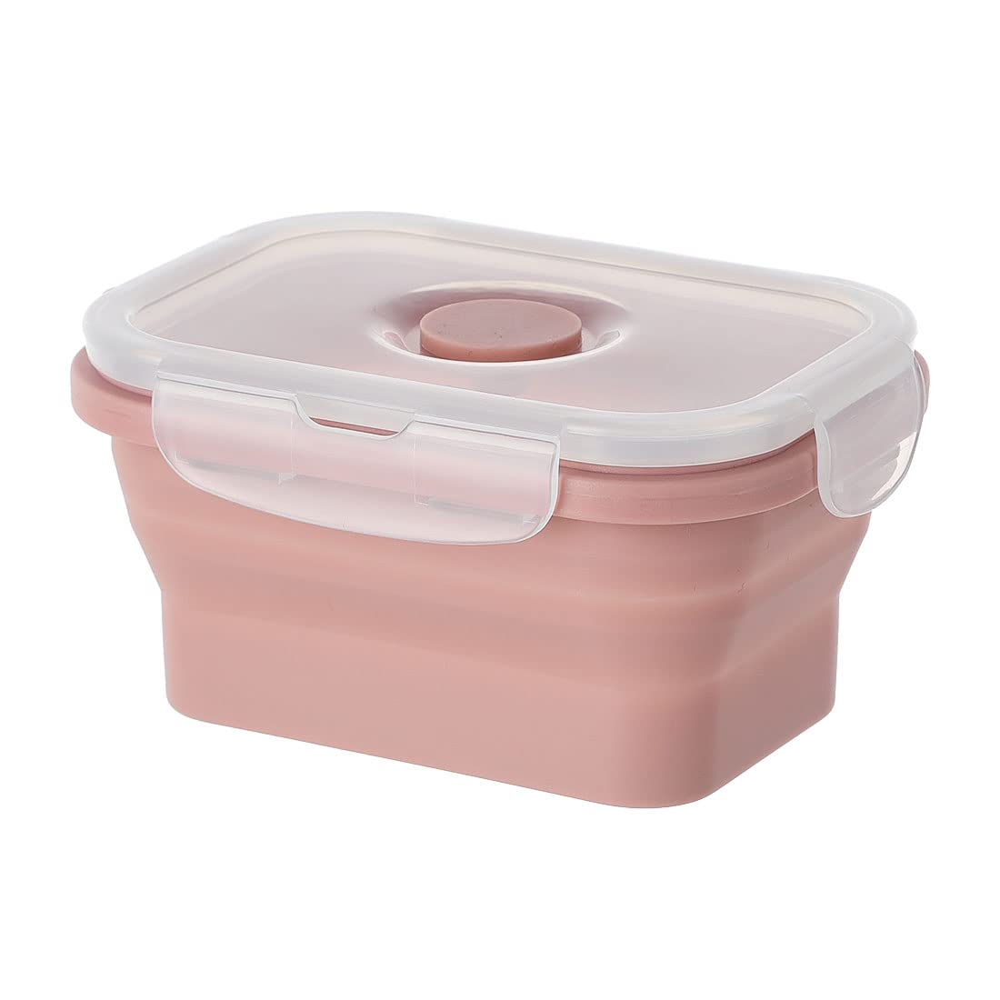 MINISO 12oz Silicone Food Storage Container with Leak-Proof Lids | BPA-Free, Foldable & Collapsible Bento Lunch Box | Perfect for Meal Prep, Office Lunch & Travel (Pink)