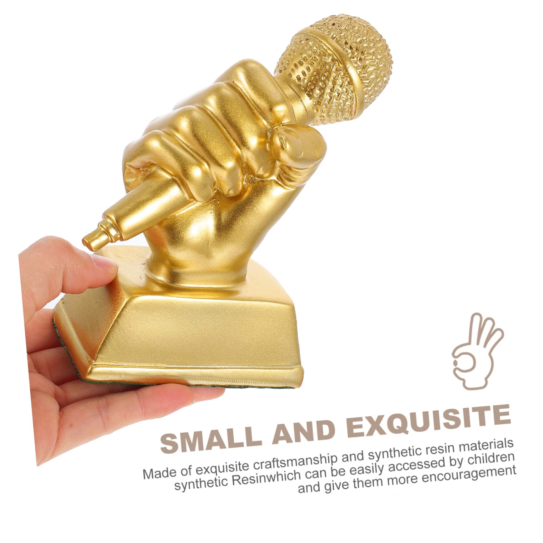 Yardwe 3-Piece Musical Trophy Decor Set - Resin Microphone Trophy Cup, Sports Award & Home Decor - Perfect for Student Gifts, Housewarming, Sports Awards & Kids Room Decor