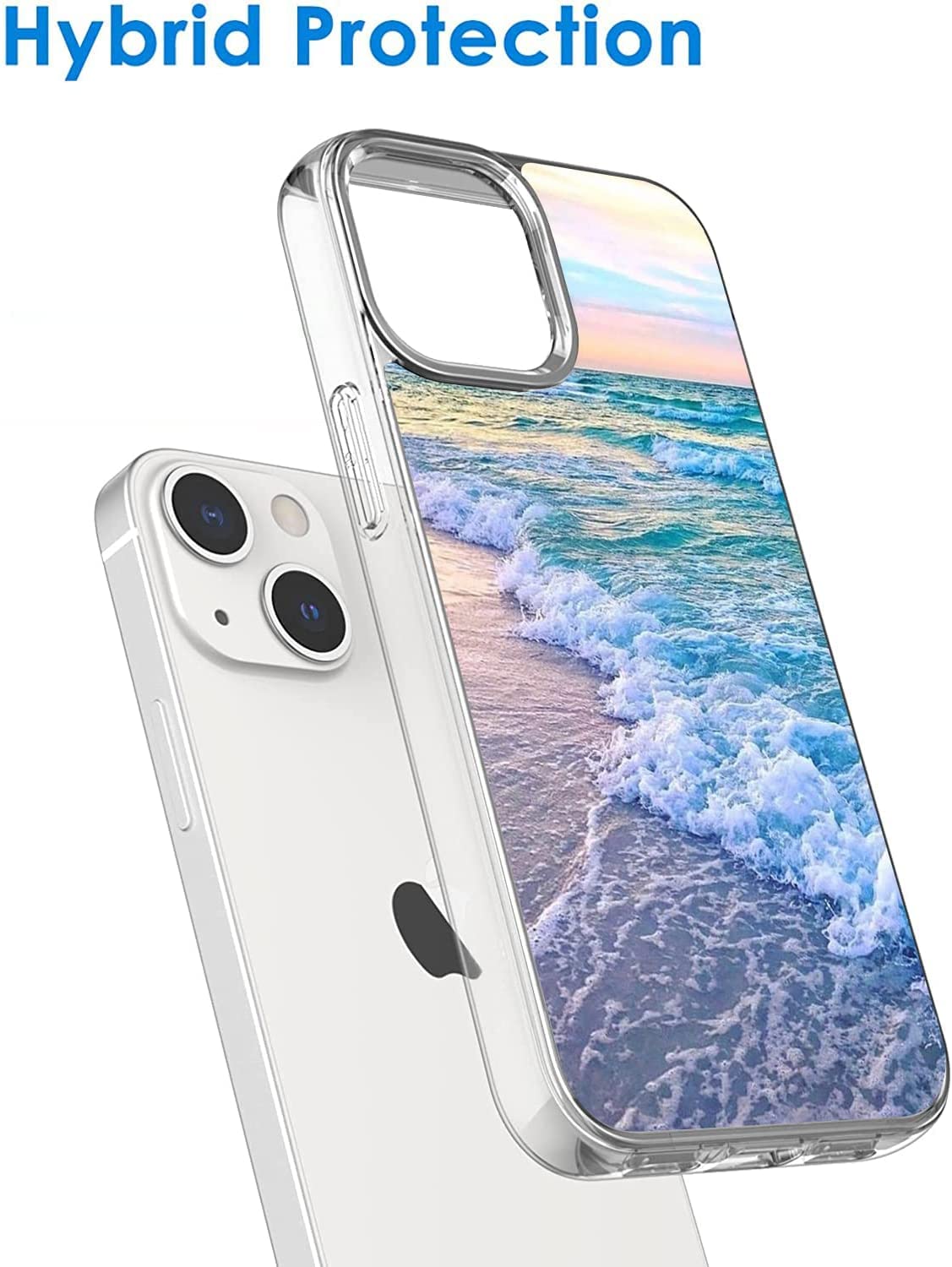 iPhone 12 Pro Max Case - Clear TPU Slim Shockproof Protective Cover with Aesthetic Beach Wave Sunset Design | Perfect for Outdoor Activities, Travel & Daily Protection