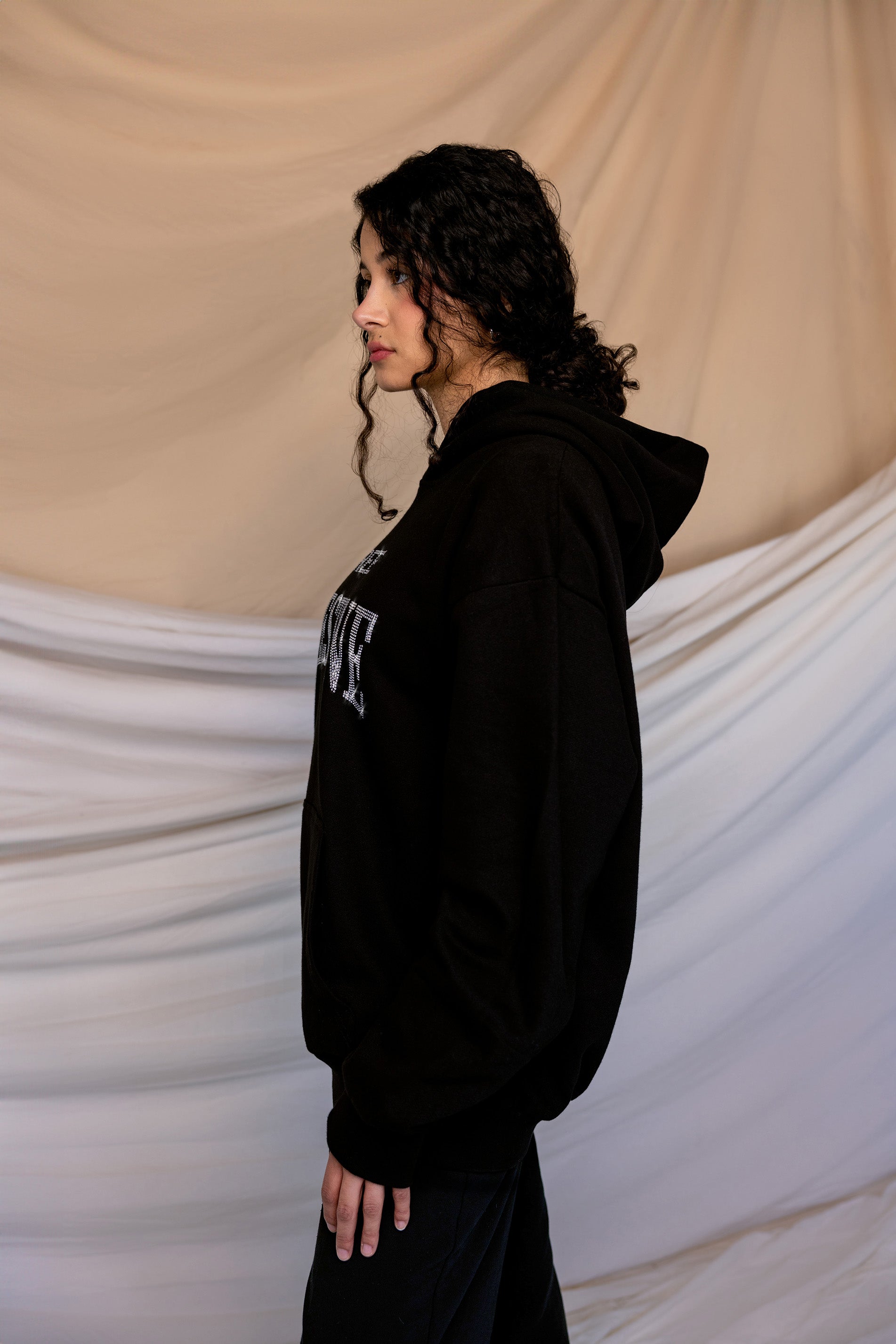 Free Palestine Black Rhinestone Hoodie - Stylish Protest Sweatshirt for Solidarity & Awareness | Perfect for Rallies, Casual Wear & Social Justice Events